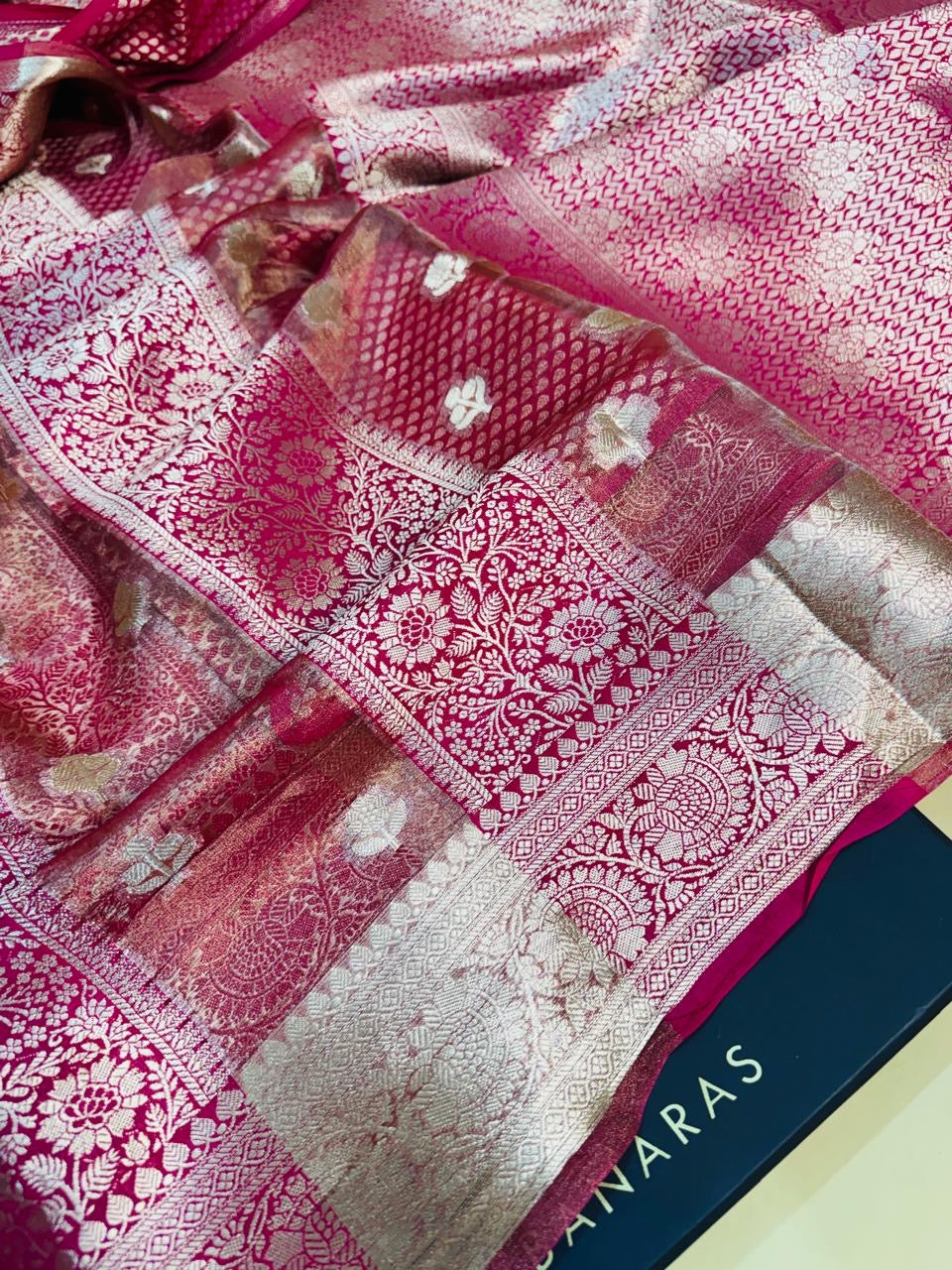 Pure Banarasi Chiniya Tissue Brocade Saree