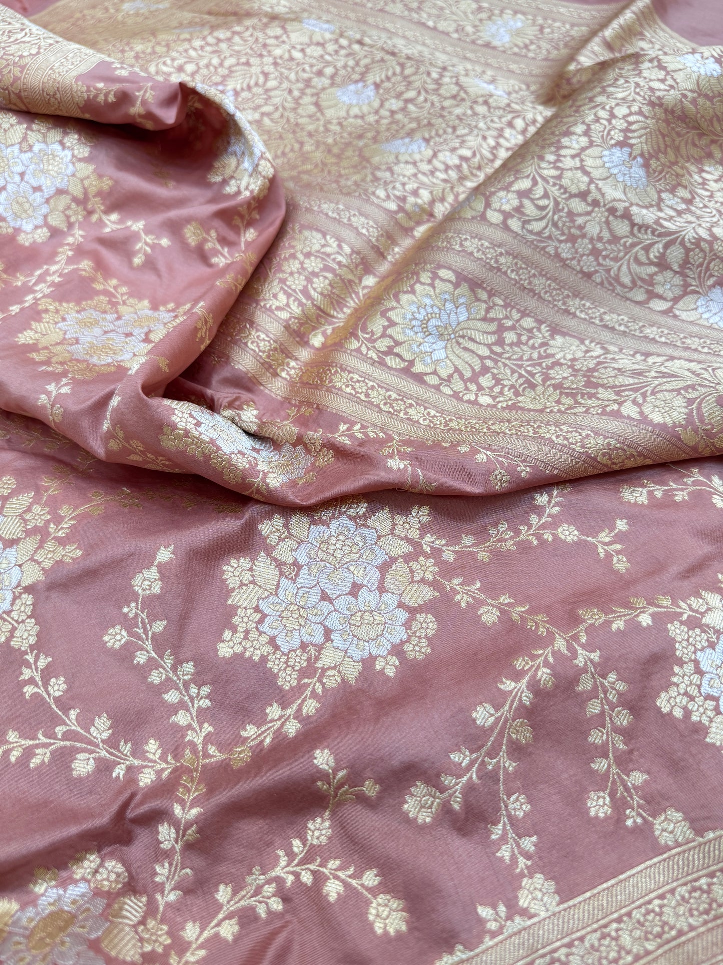 Pure Banarasi Katan Silk Sona Mina Jaal Saree