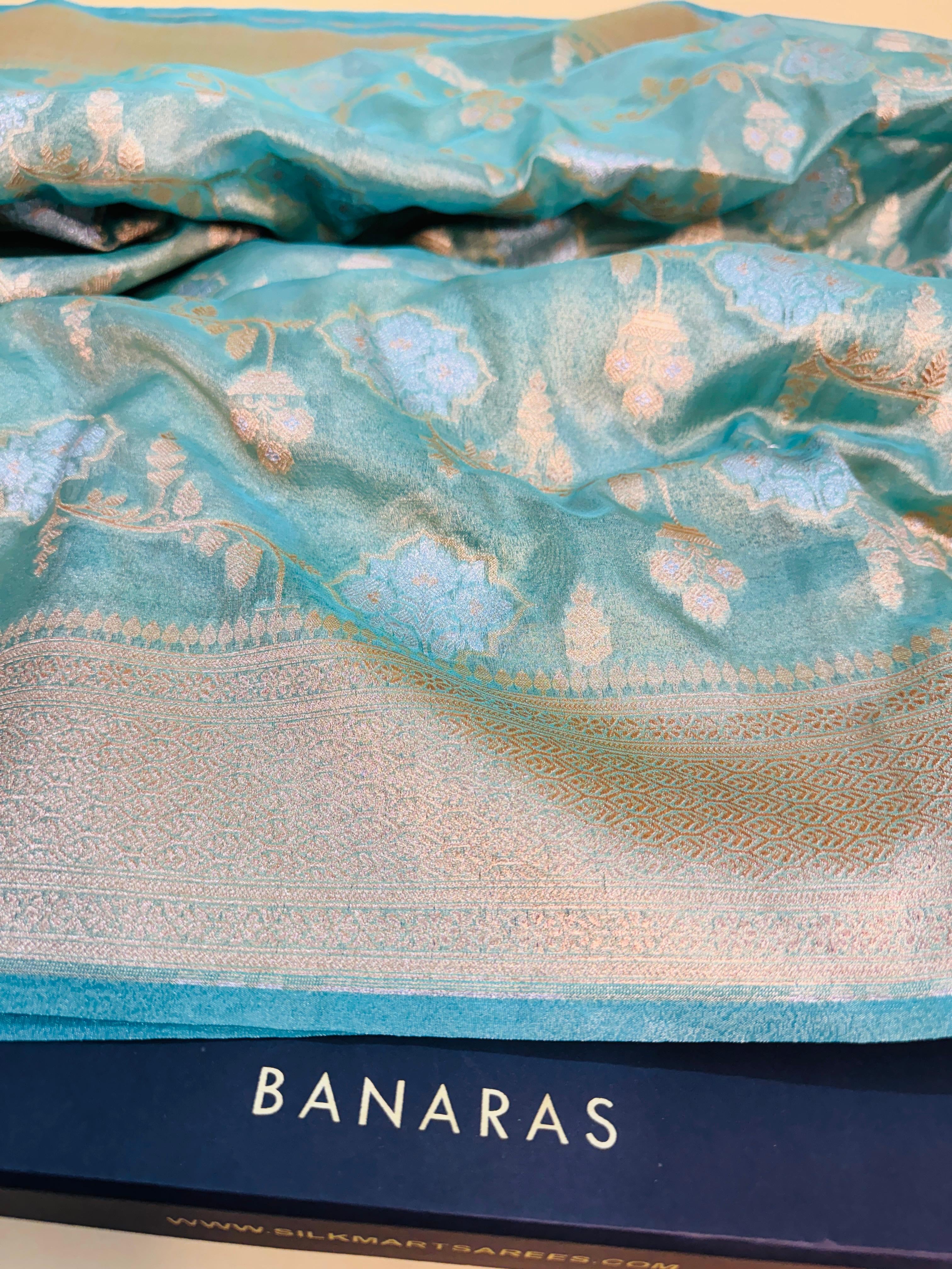 Art Silk Tissue Jaal Saree