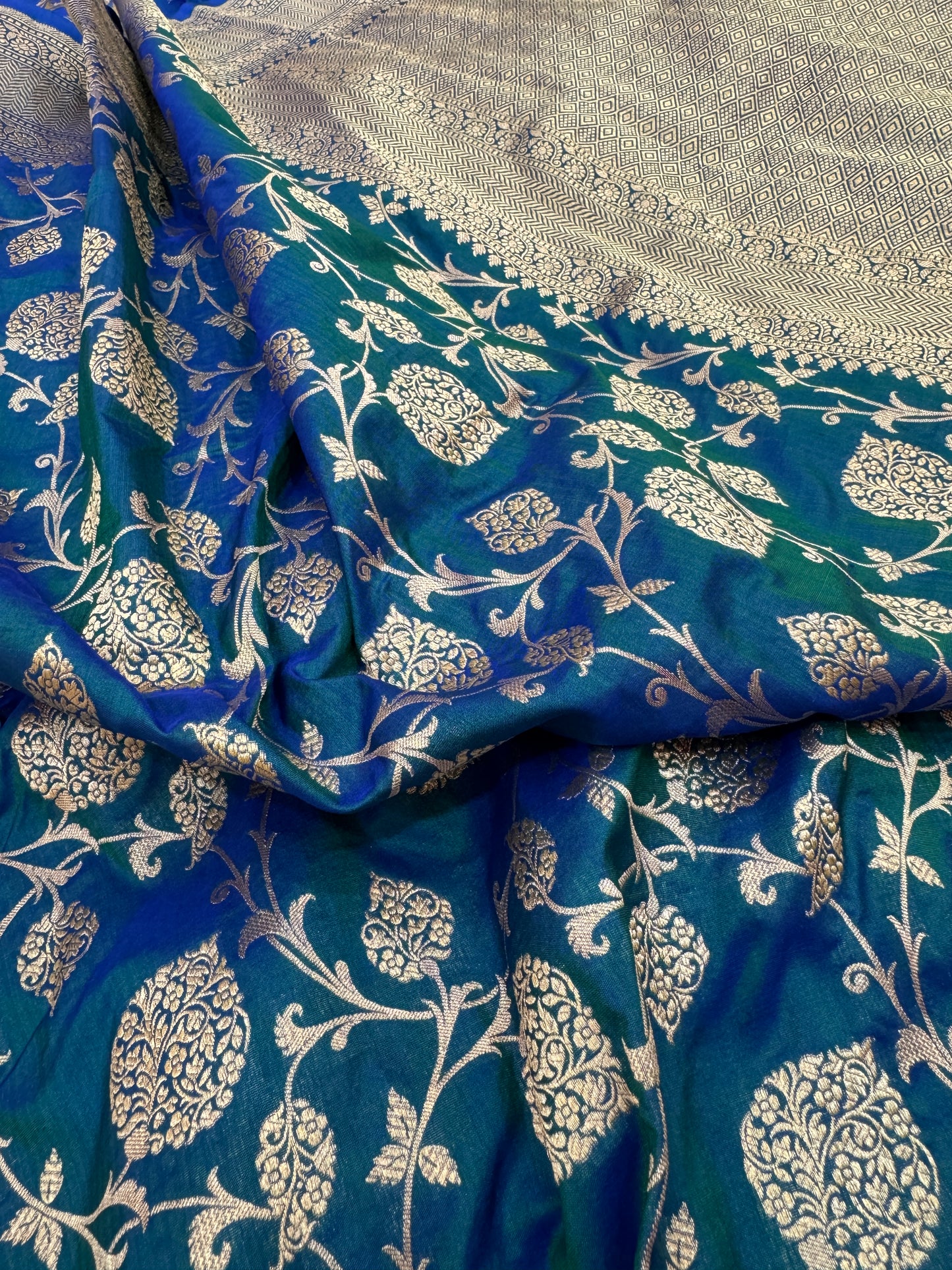 Pure Banarasi Katan Silk Jaal Saree