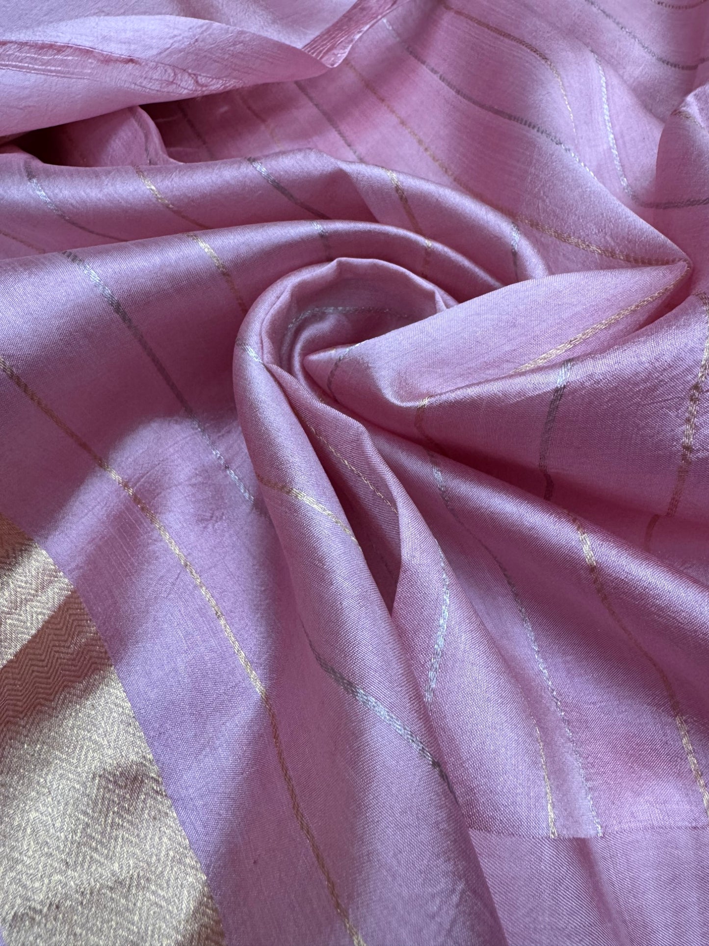 Pure Banarasi Dupion Silk Kadhwa Buta Satin Border Saree