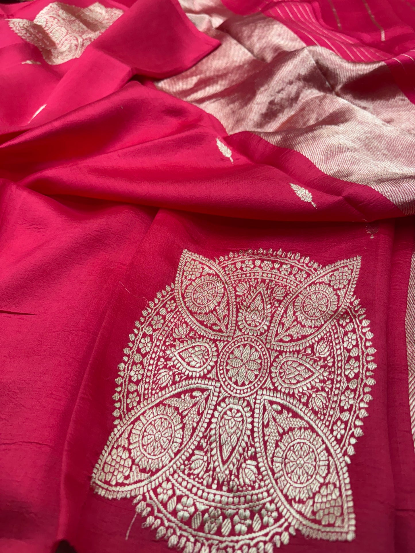 Pure Banarasi Dupion Silk Kadhwa Buta Saree