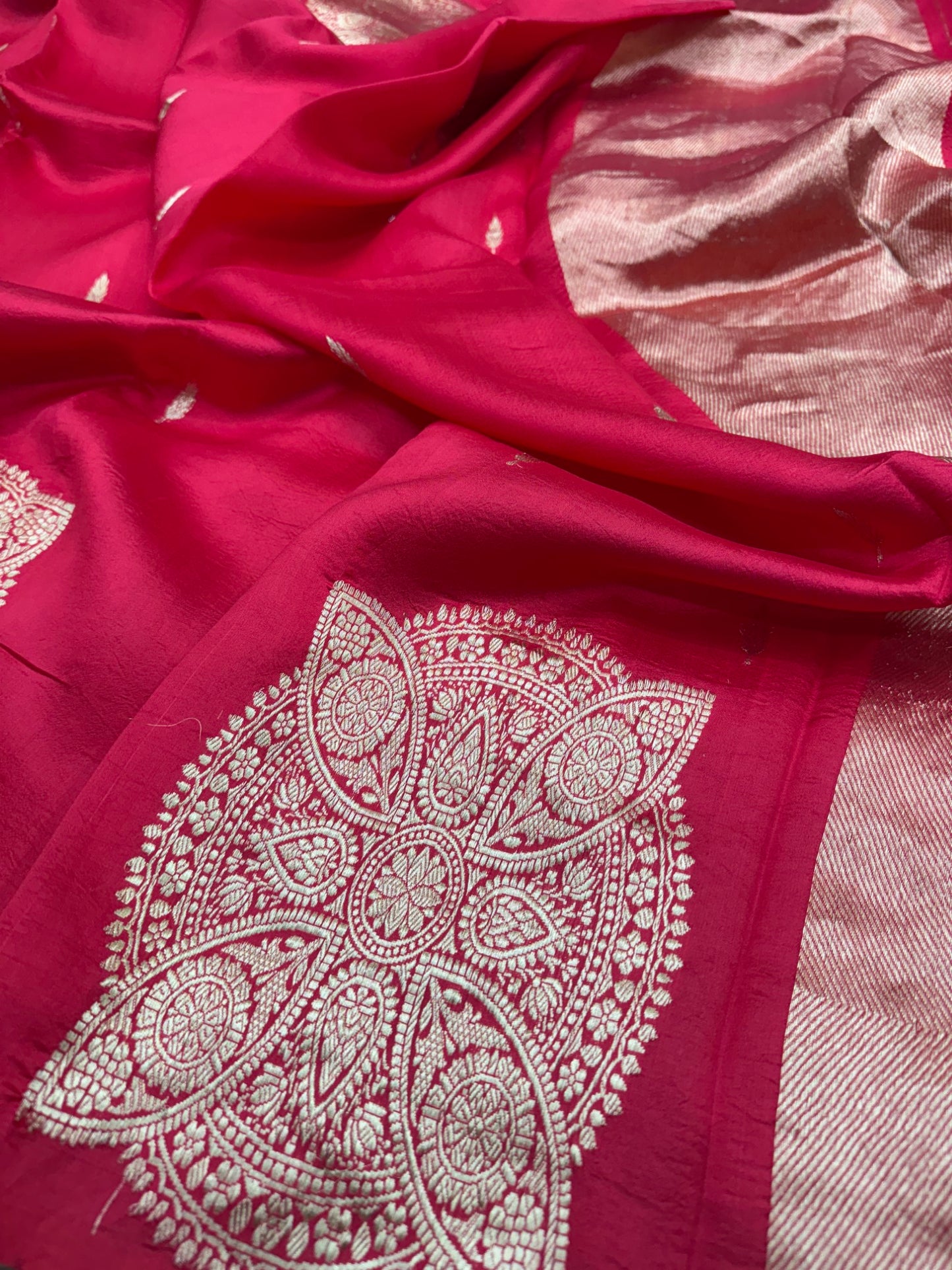 Pure Banarasi Dupion Silk Kadhwa Buta Saree