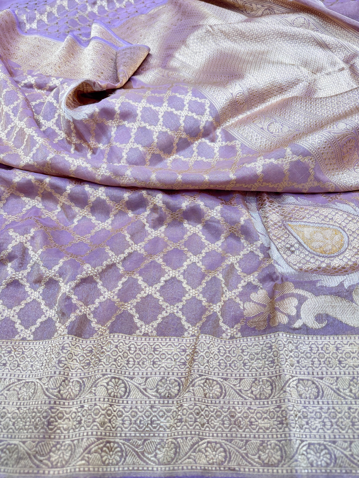 Pure Banarasi Katan Tissue Silk Tasted Zari Saree