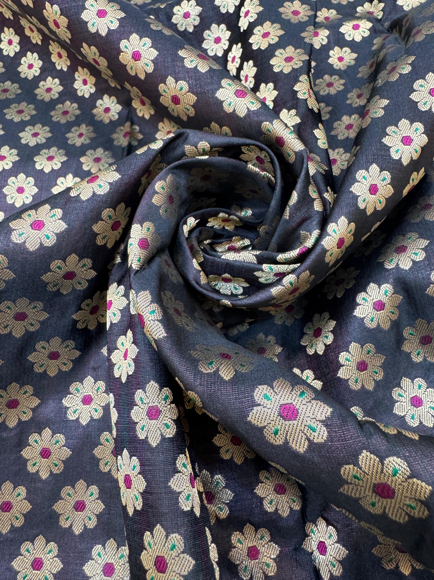 Pure Banarasi Satin Silk Triple Tanchoi