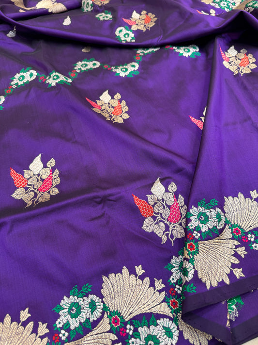 Pure Banarasi Katan Silk Kadhwa Designer Saree