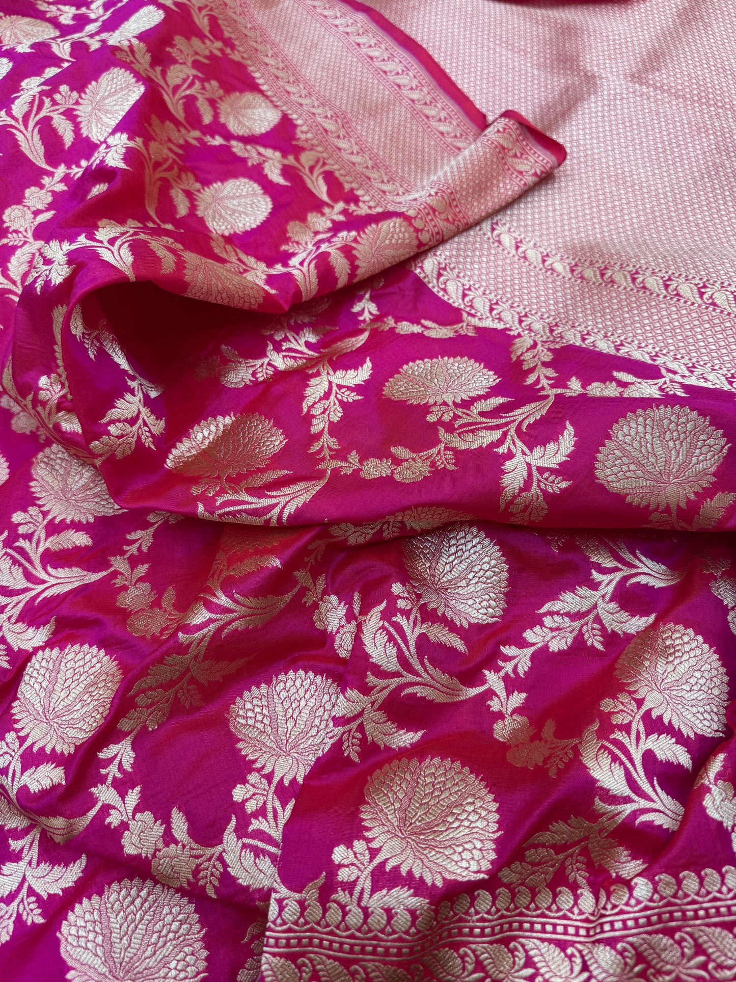 Pure Banarasi Katan Silk Jaal Saree