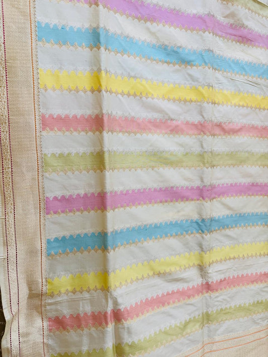 Pure Banarasi Katan Silk Kadhwa Rangkaat Saree