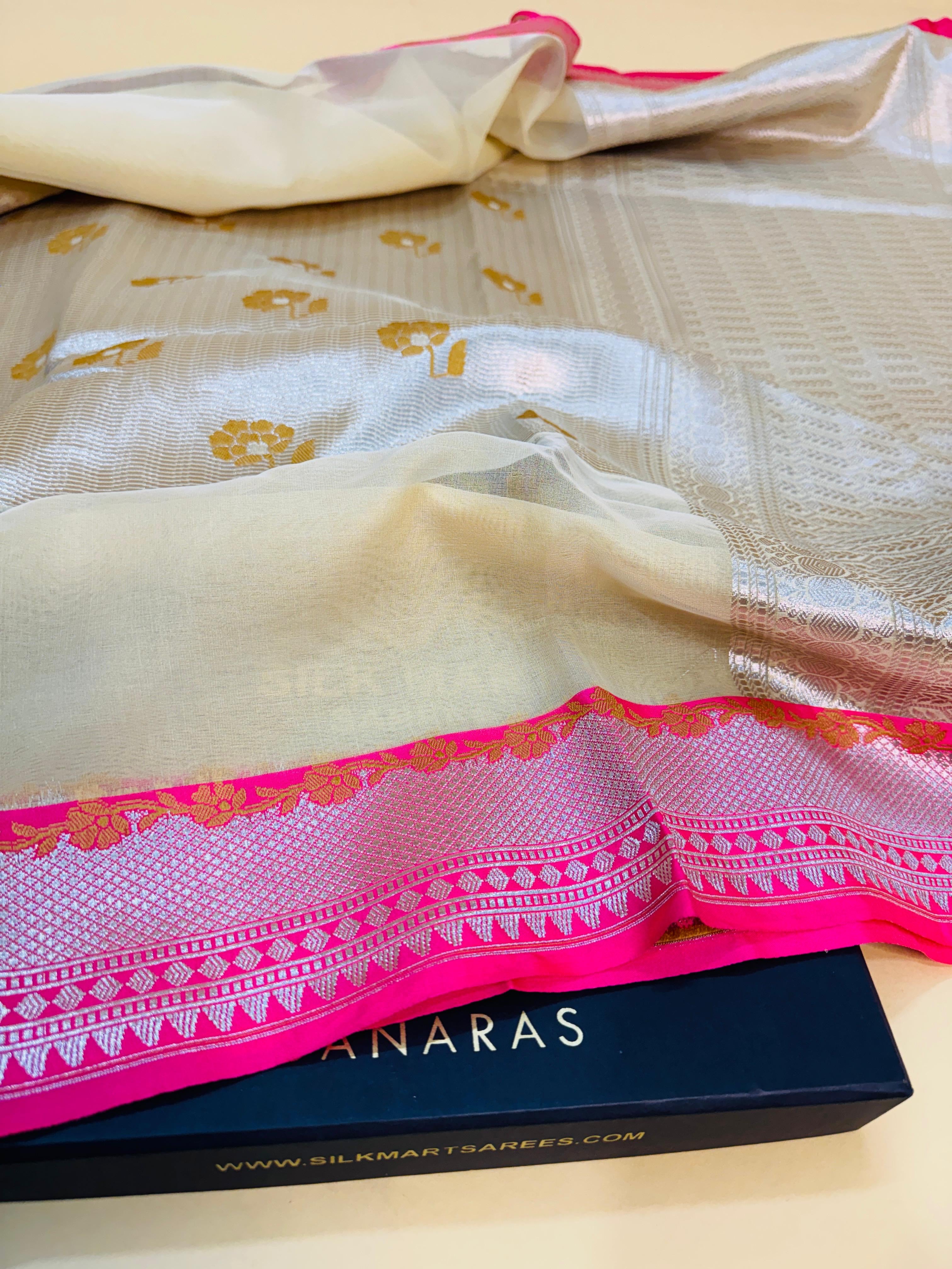 Art Silk Kora Designer Saree