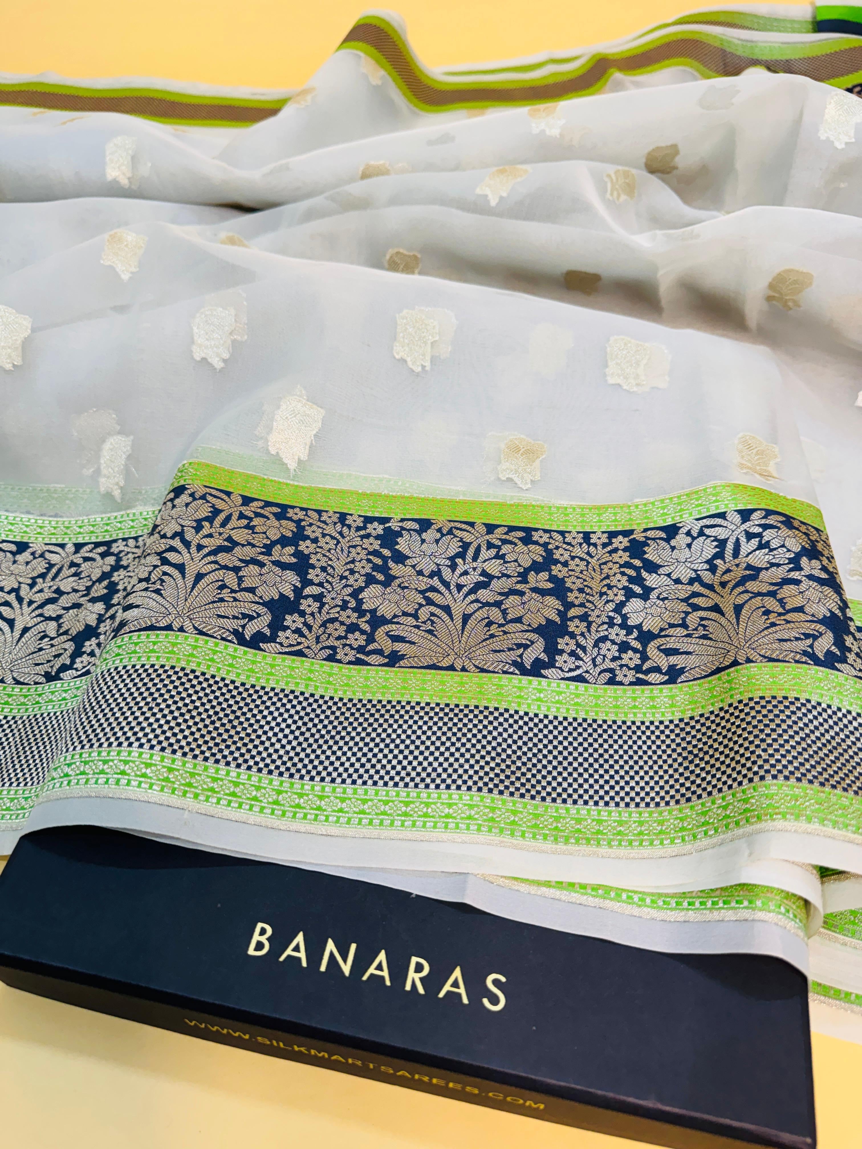 Art Silk Kora Kadhiyal Border Saree