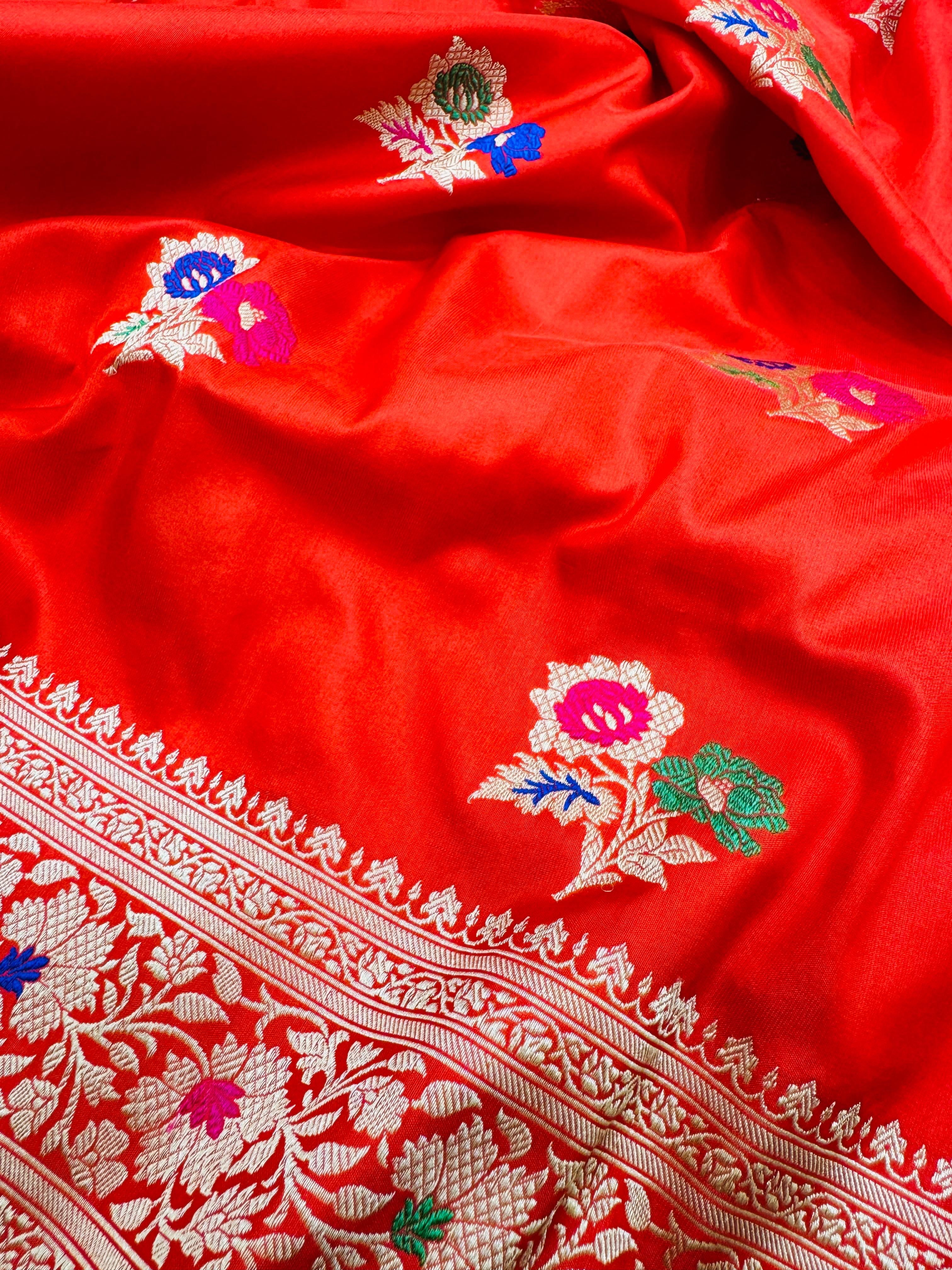 Katan Silk Mina Buta saree