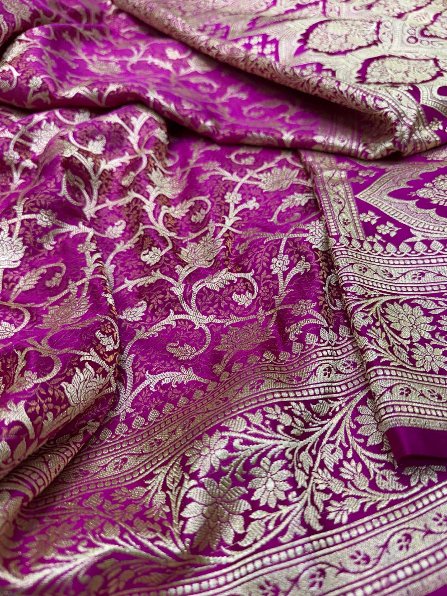 Pure Banarasi Satin Zari Waskat Jaal Saree