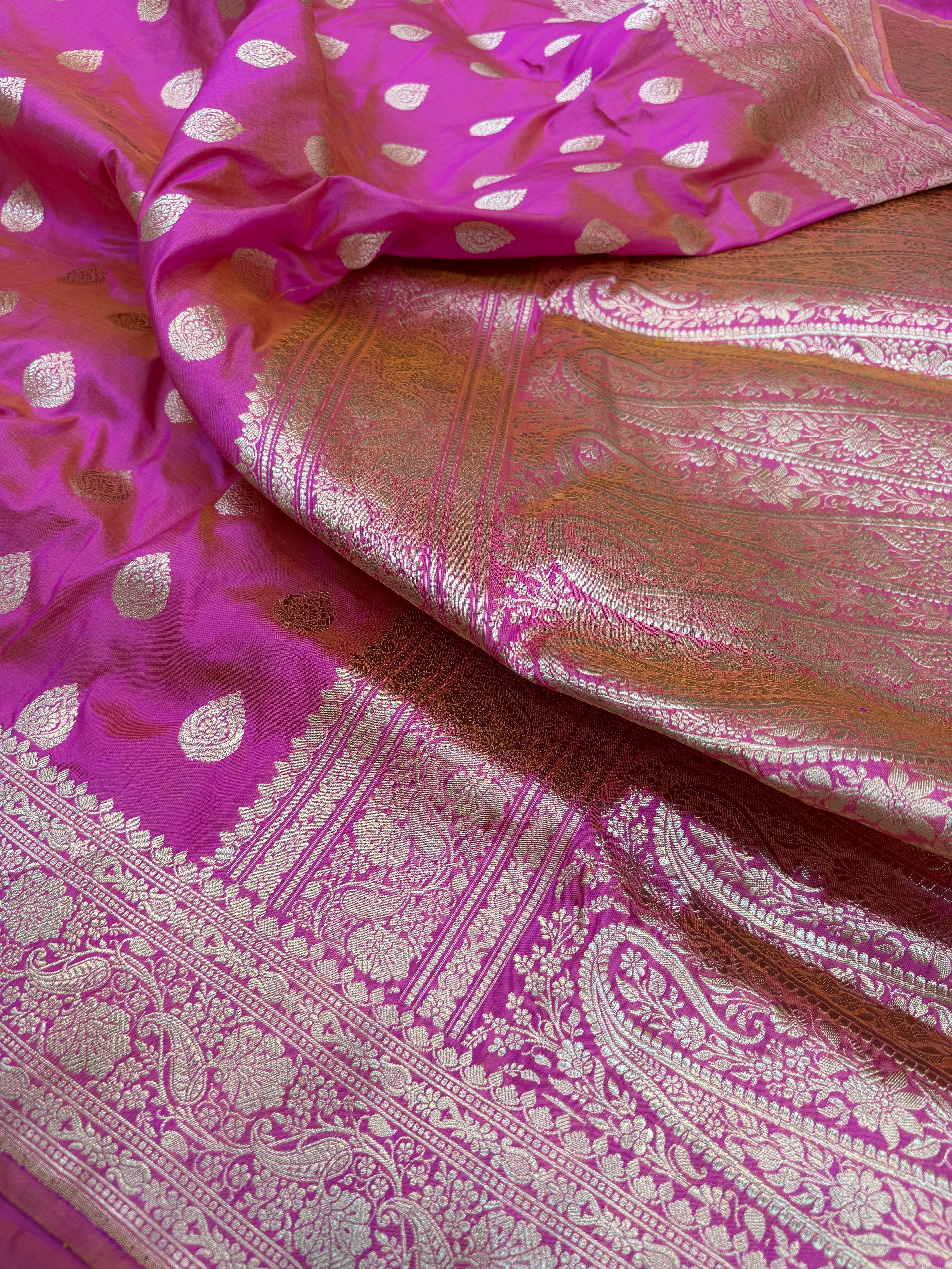 Pure Banarasi Katan Silk Simple Buta Saree