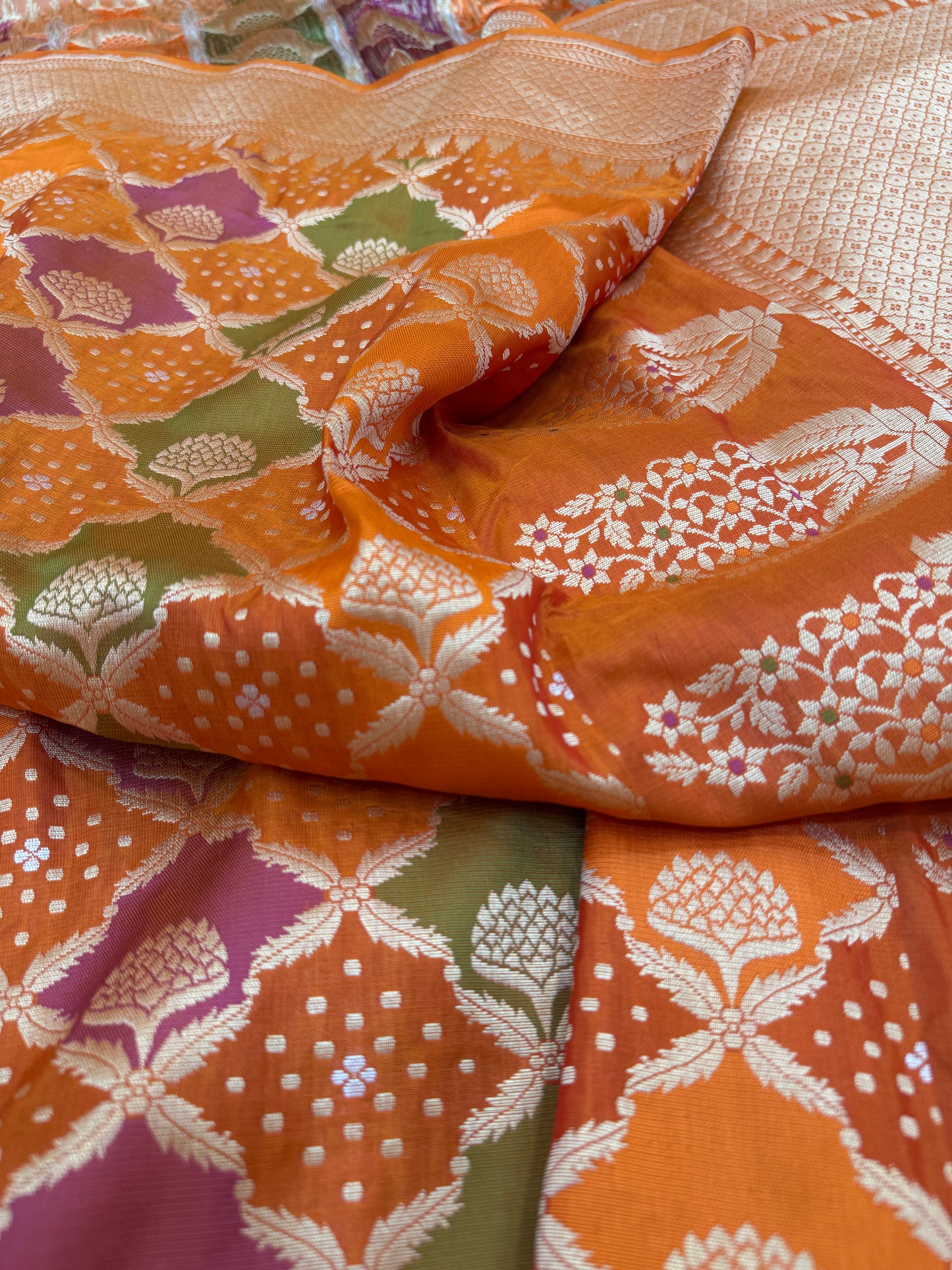 Pure Banarasi Katan Silk Rangkaat Saree