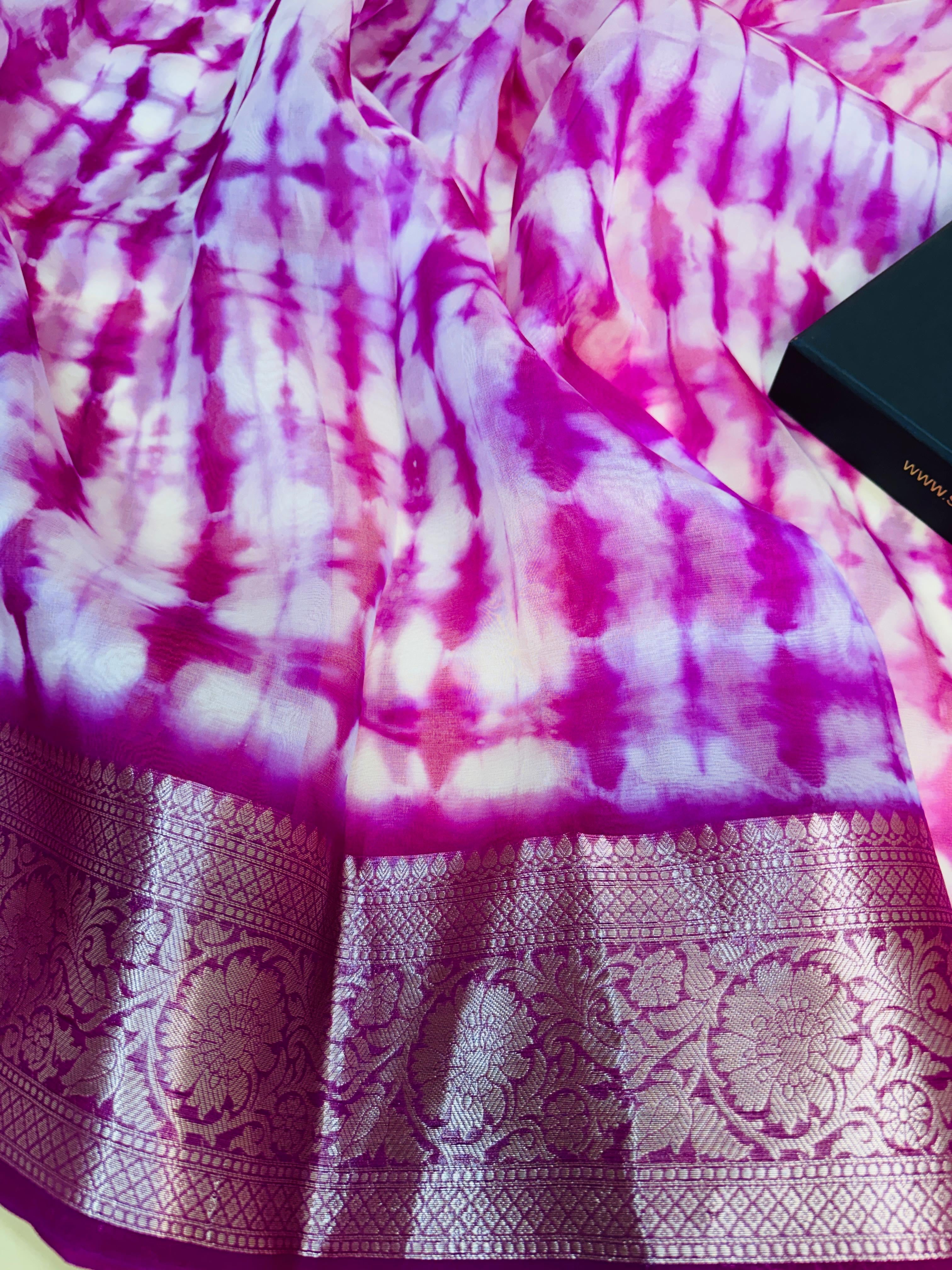 Kora Silk Designer Print Saree
