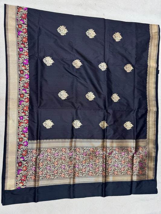 Pure Banarasi Katan Silk Mina Border Saree