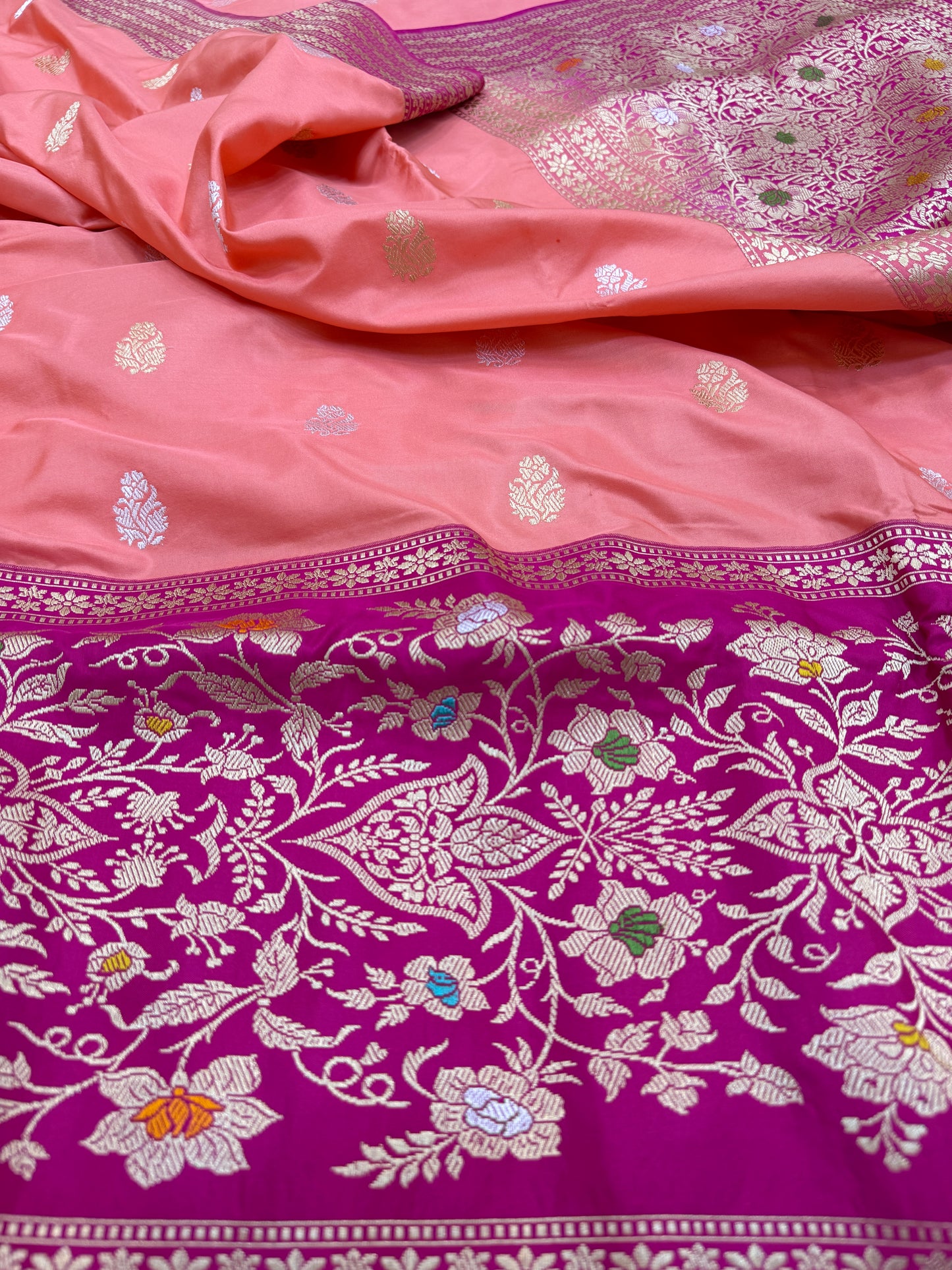 Pure Banarasi Katan Silk Kadhwa Buti Saree
