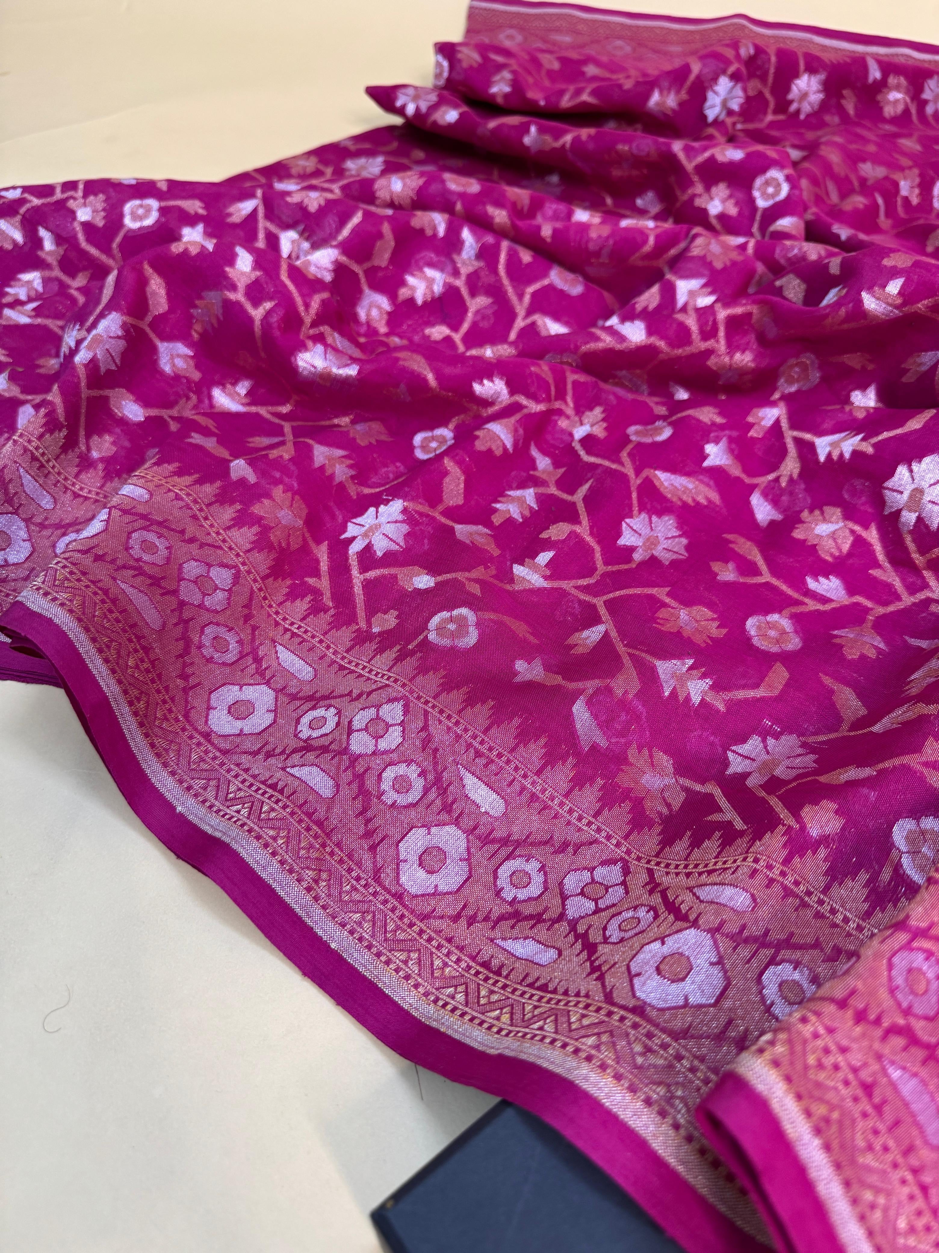 Pure Cotton Jamdani Jaal Saree