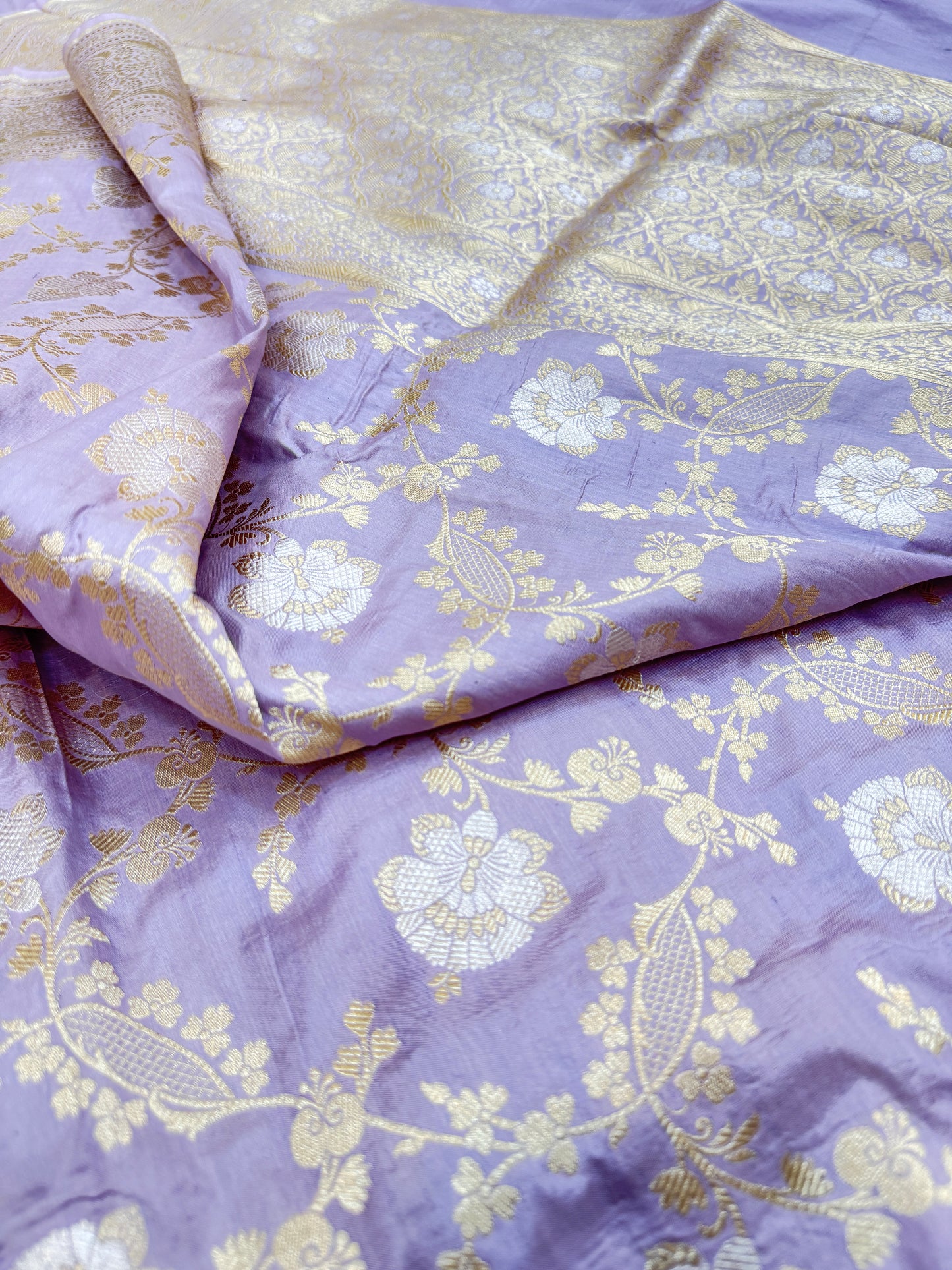 Pure Banarasi Katan Silk Sona Mina Jaal Saree