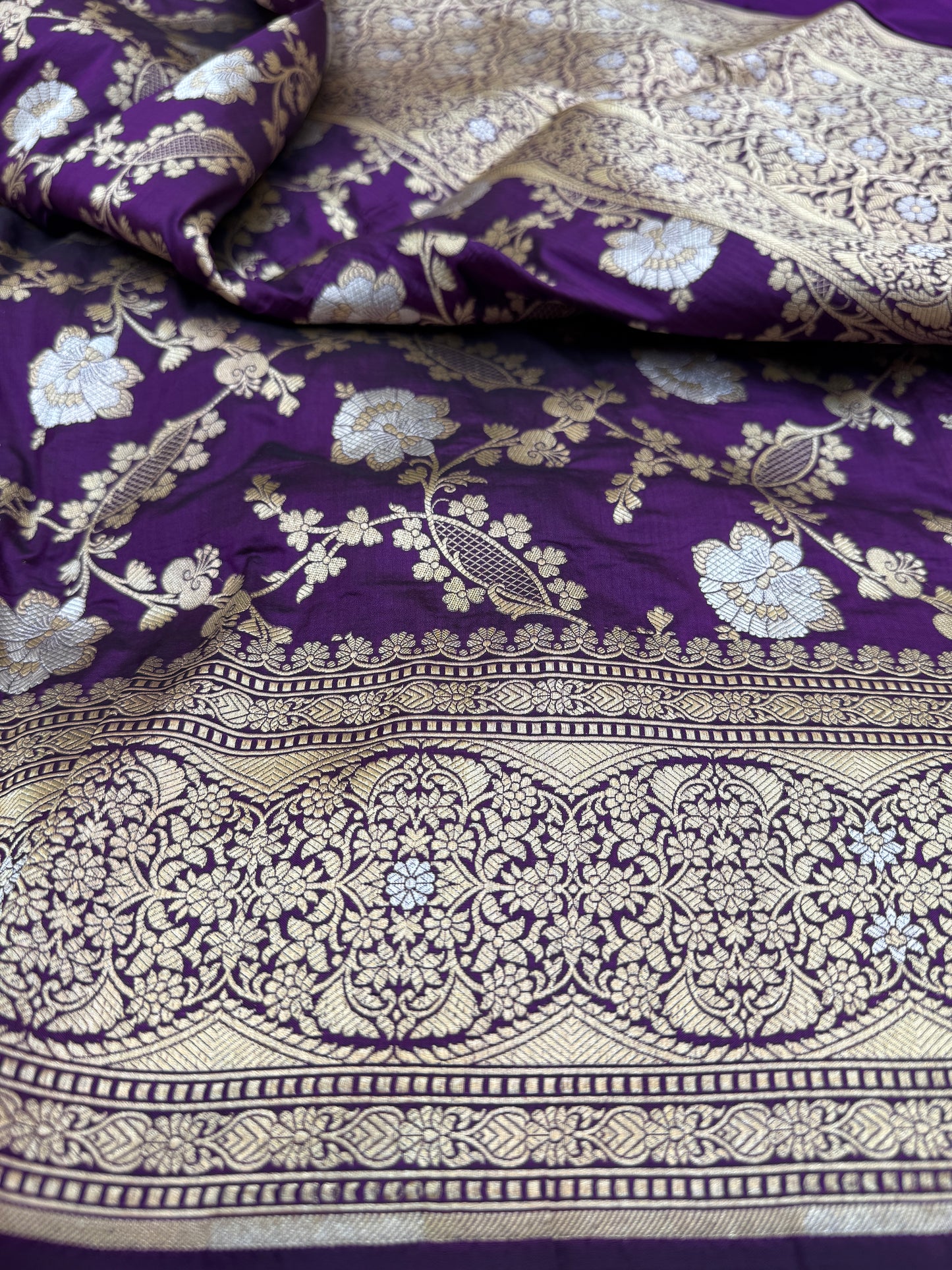 Pure Banarasi Katan Silk Sona Mina Jaal Saree