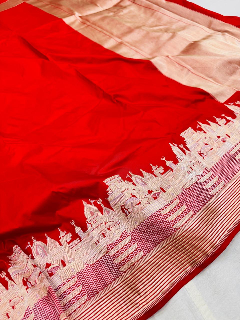 Pure Banarasi Katan Silk Ghat Saree