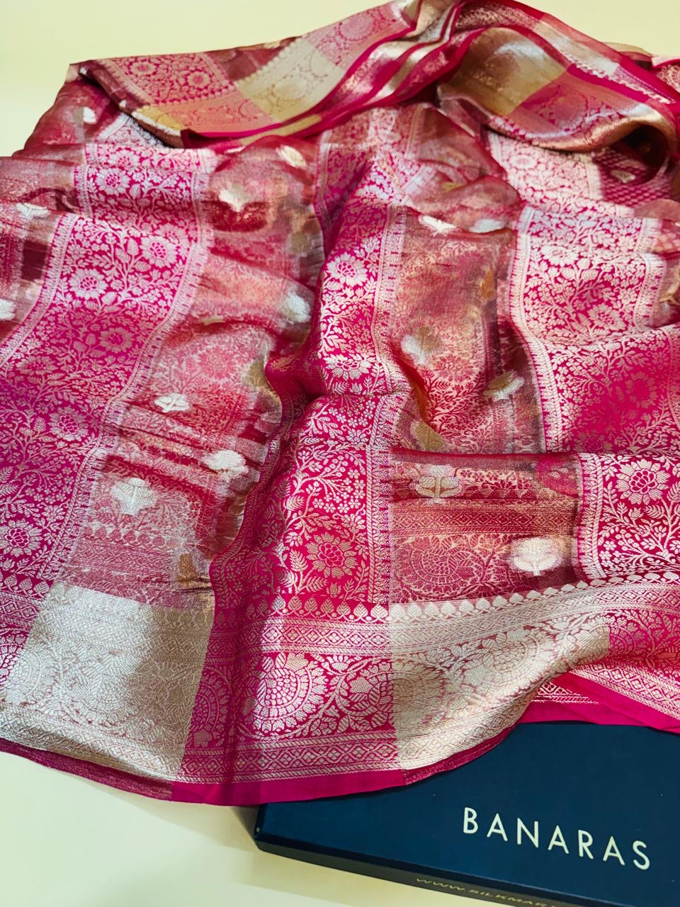 Pure Banarasi Chiniya Tissue Brocade Saree
