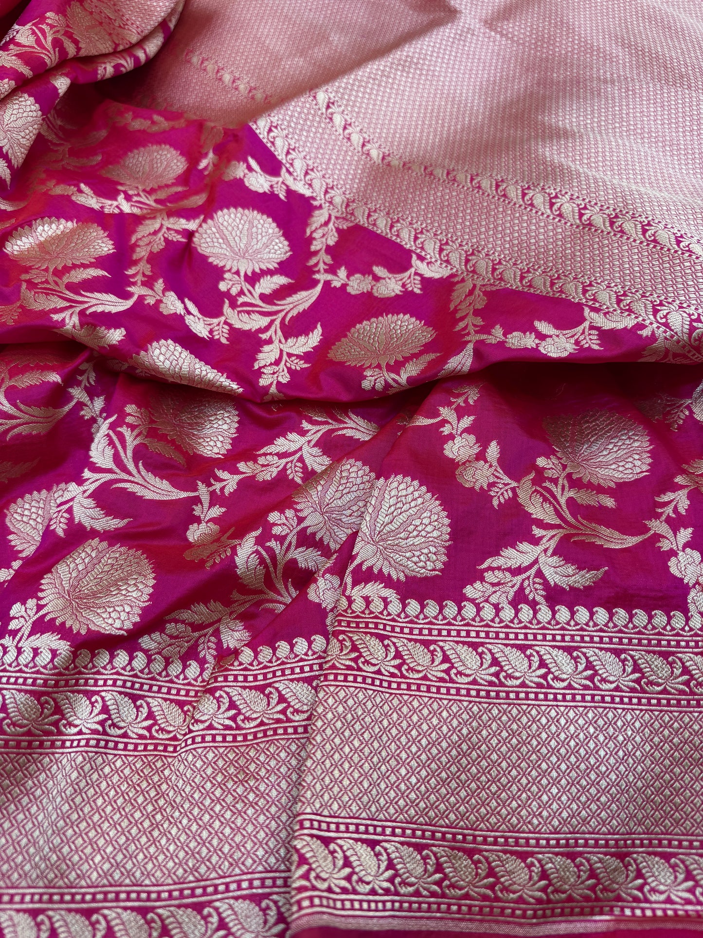 Pure Banarasi Katan Silk Jaal Saree