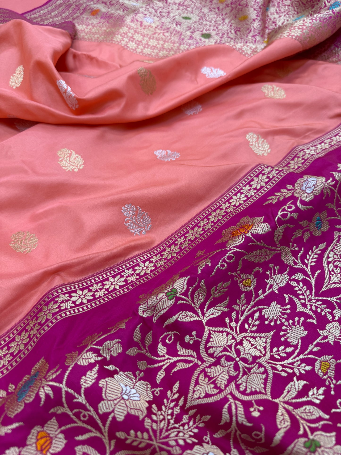 Pure Banarasi Katan Silk Kadhwa Buti Saree