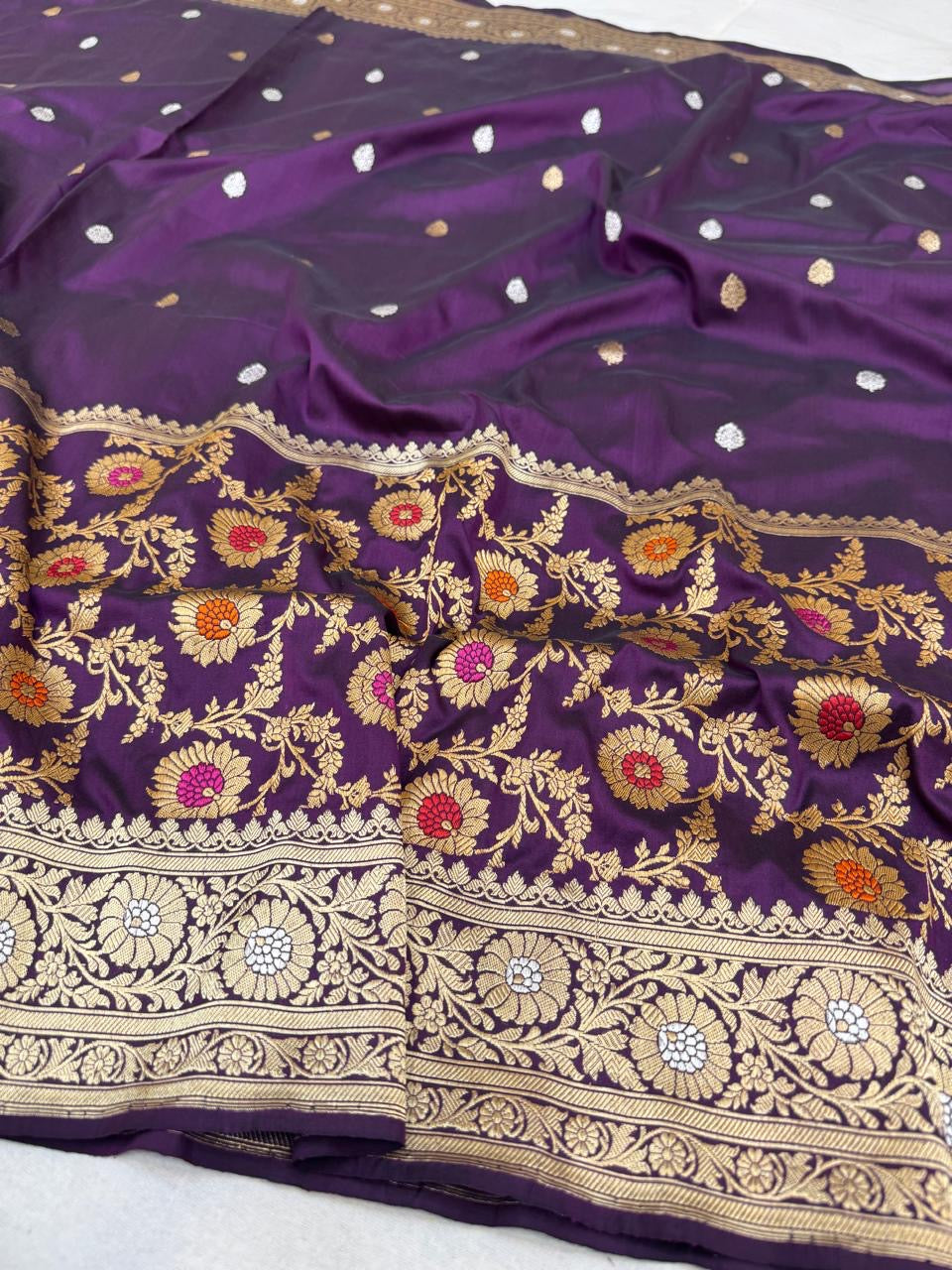 Katan Silk Designer Skirt Mina Jaal Saree
