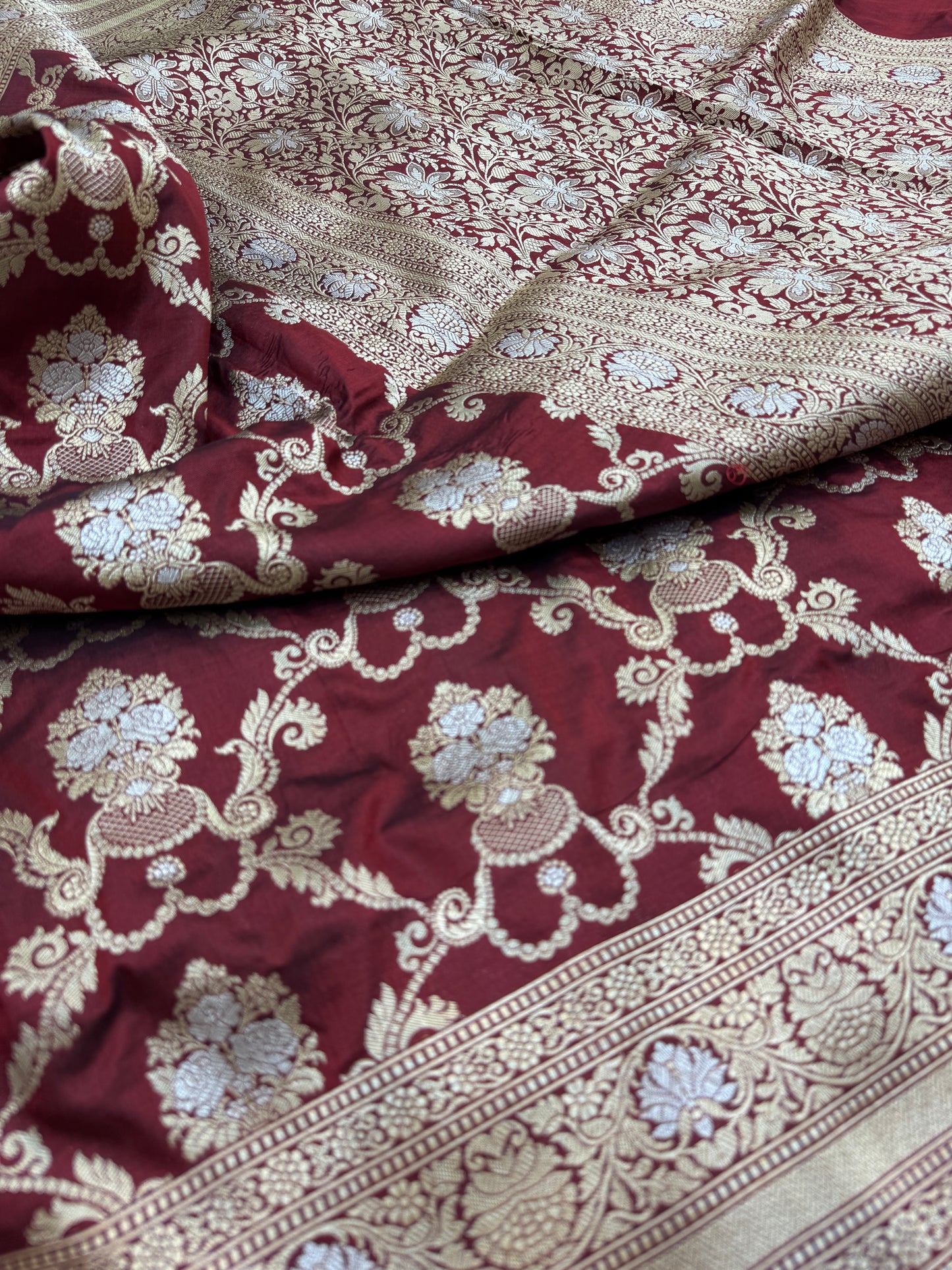 Pure Banarasi Katan Silk Sona Mina Jaal Saree