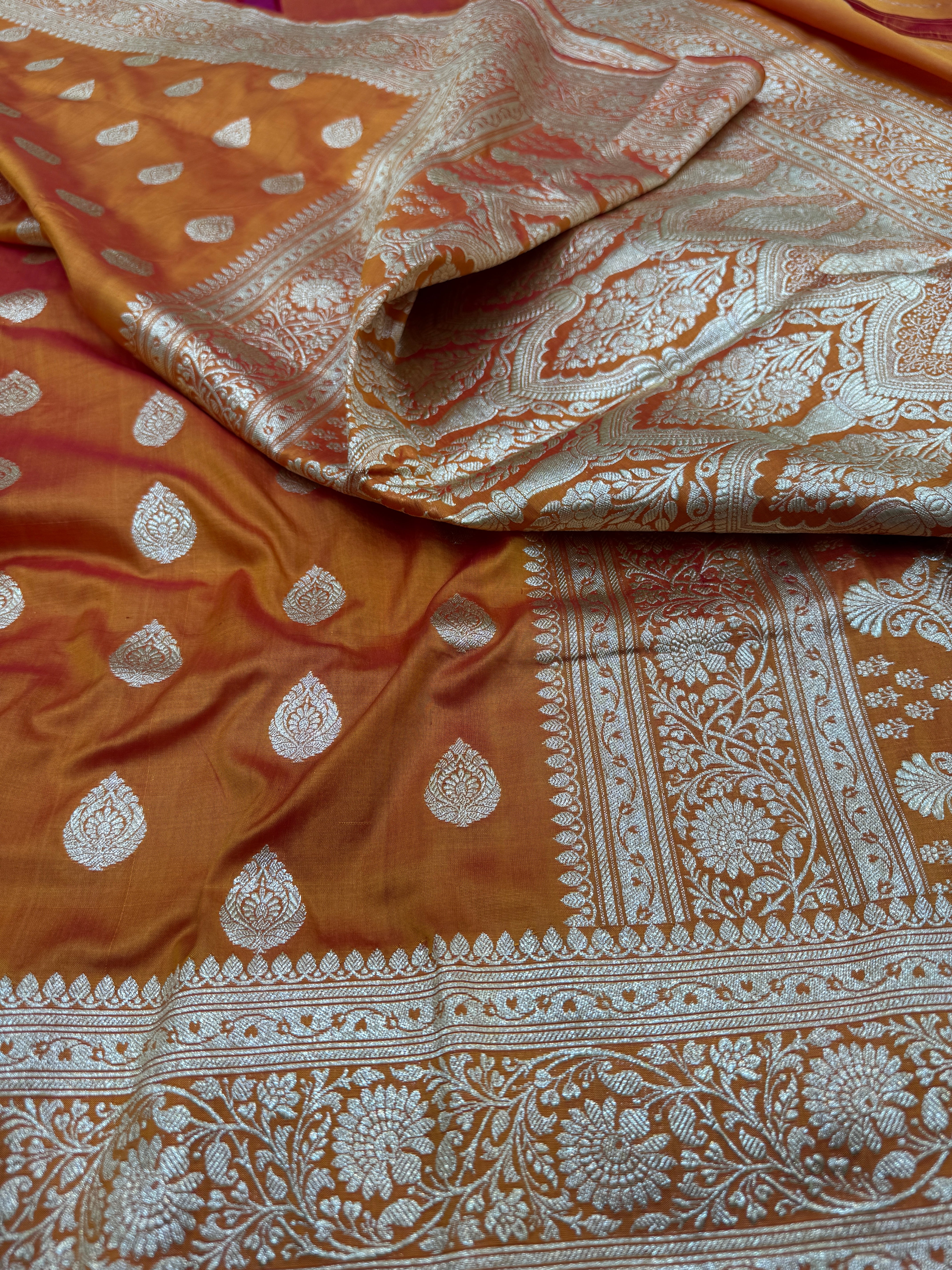 Pure Banarasi Katan Silk Simple Buta Saree