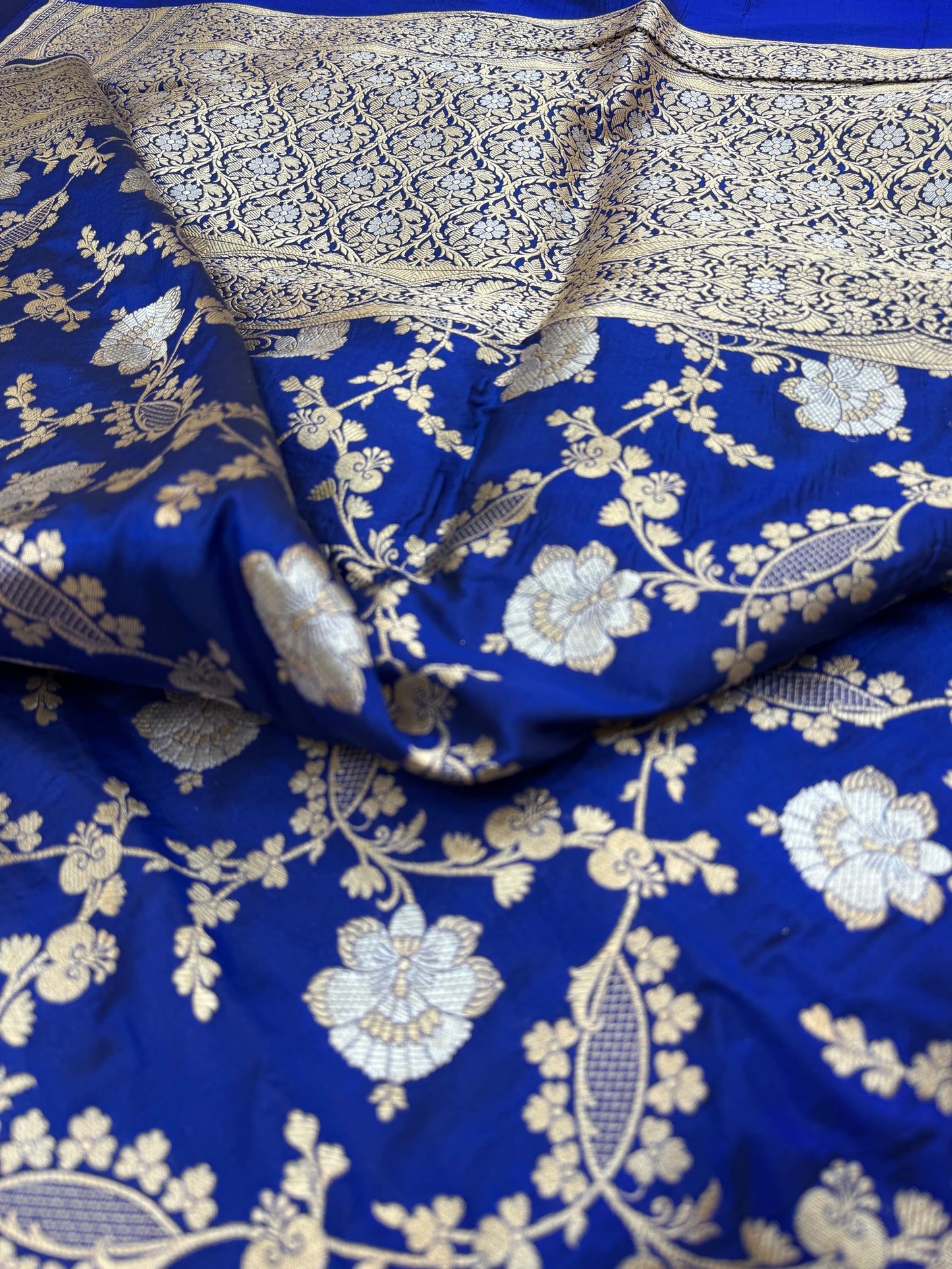 Pure Banarasi Katan Silk Sona Mina Jaal Saree