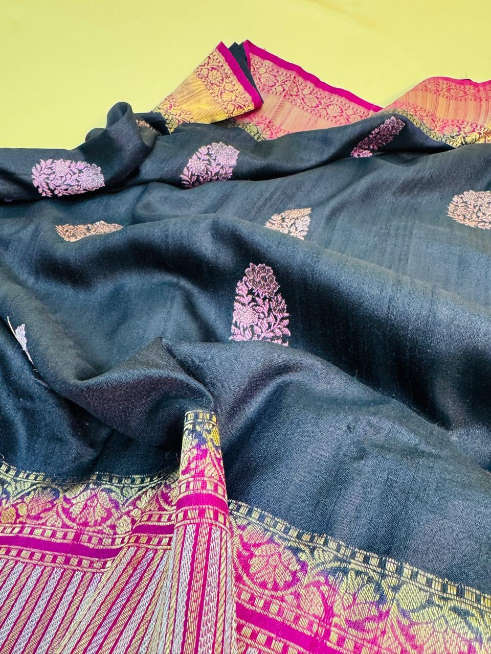 Desi Tasar Silk Skirt Border Saree