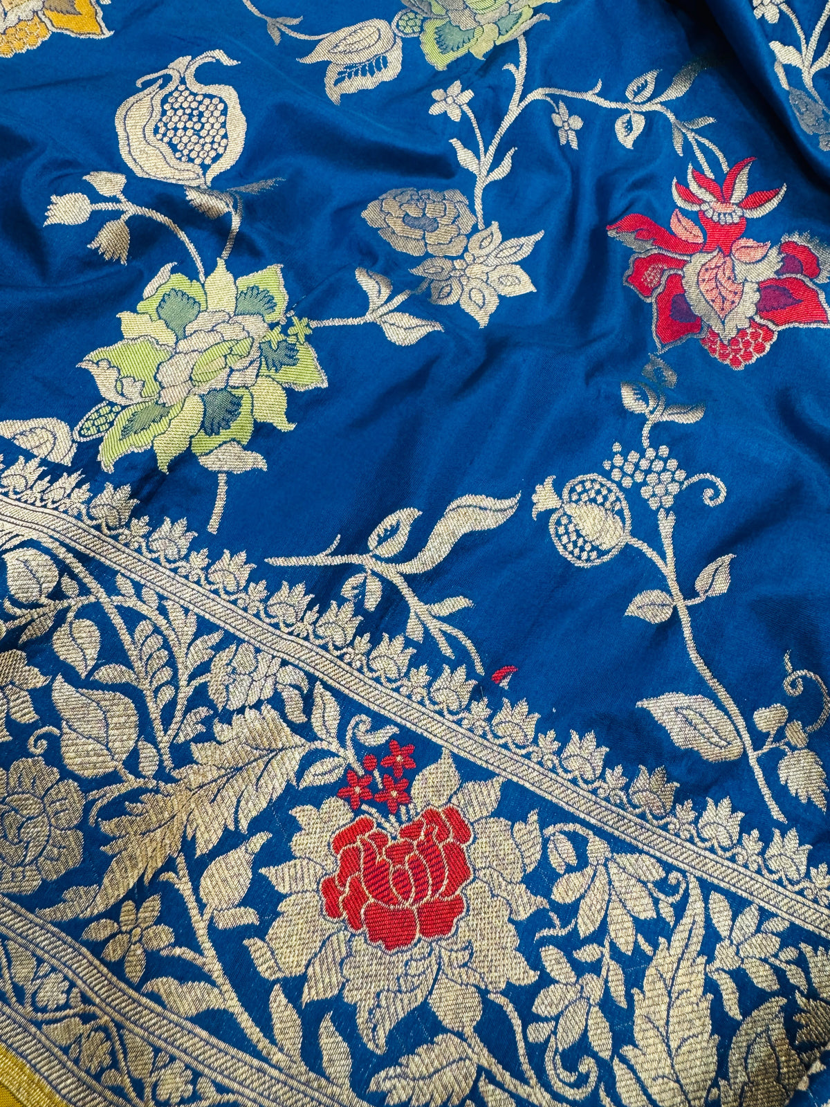 Cutwork Katan Mina Jaal Saree
