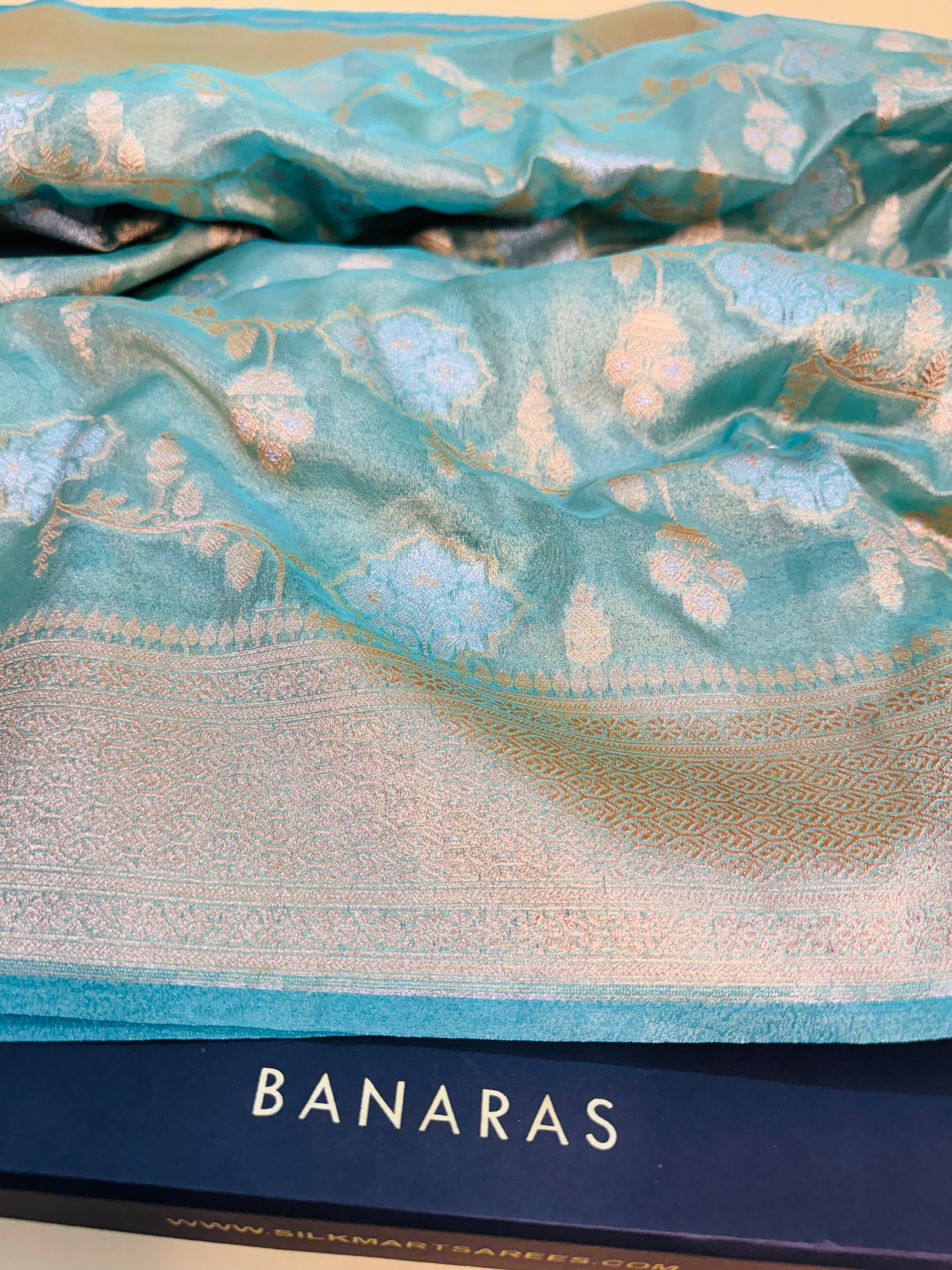 Art Silk Tissue Jaal Saree