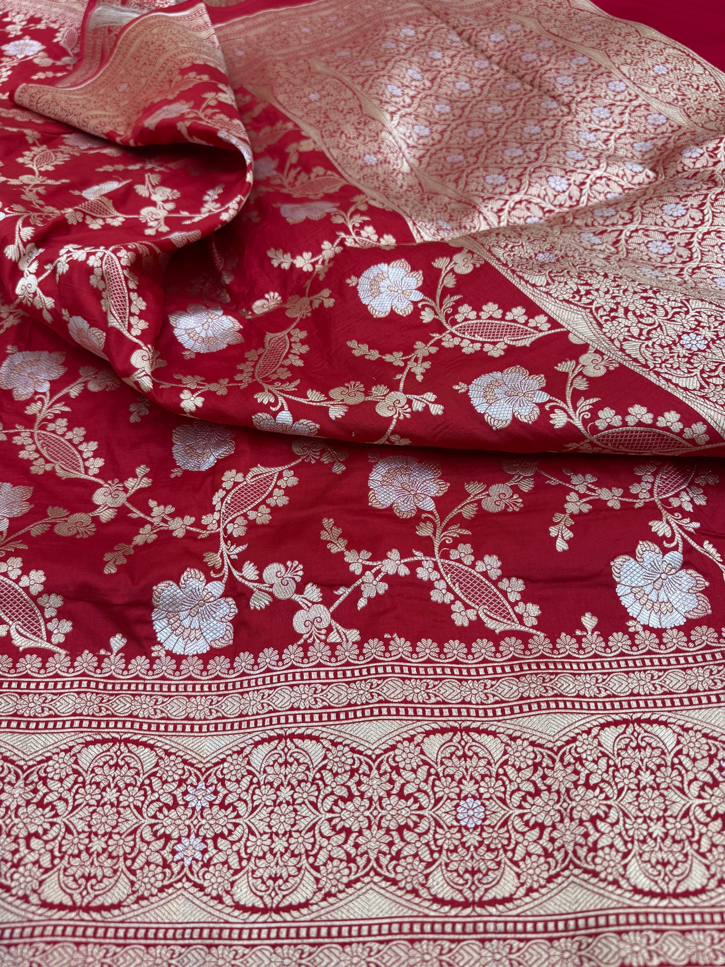 Pure Banarasi Katan Silk Sona Mina Jaal Saree