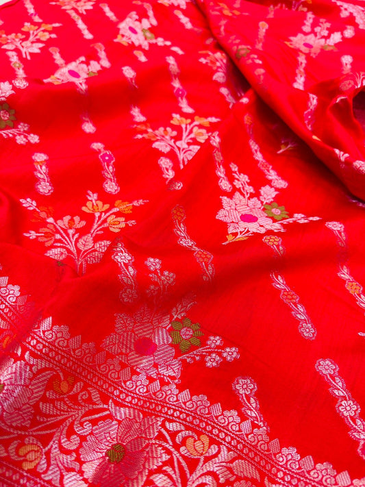 Pure Banarasi Chiniya Silk Mina Buta Saree