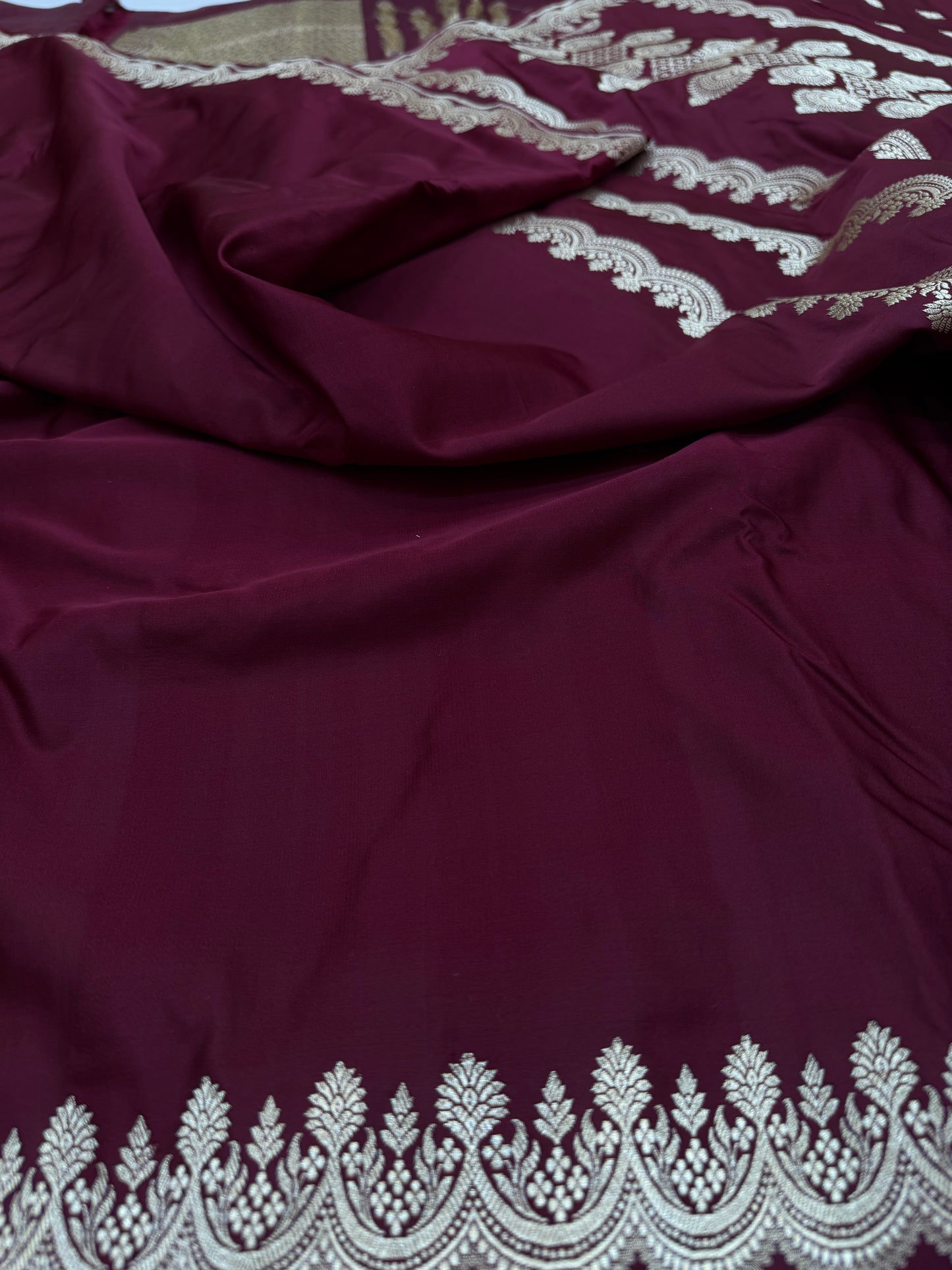 Pure Banarasi Katan Silk Plain Saree