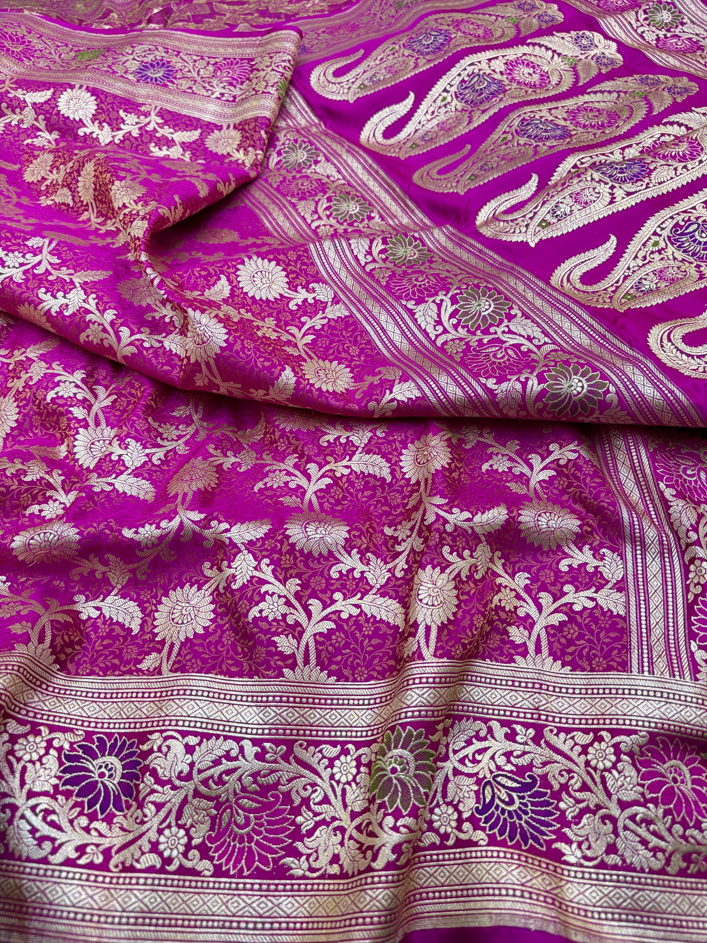 Pure Banarasi Satin Zari Waskat Jaal Saree