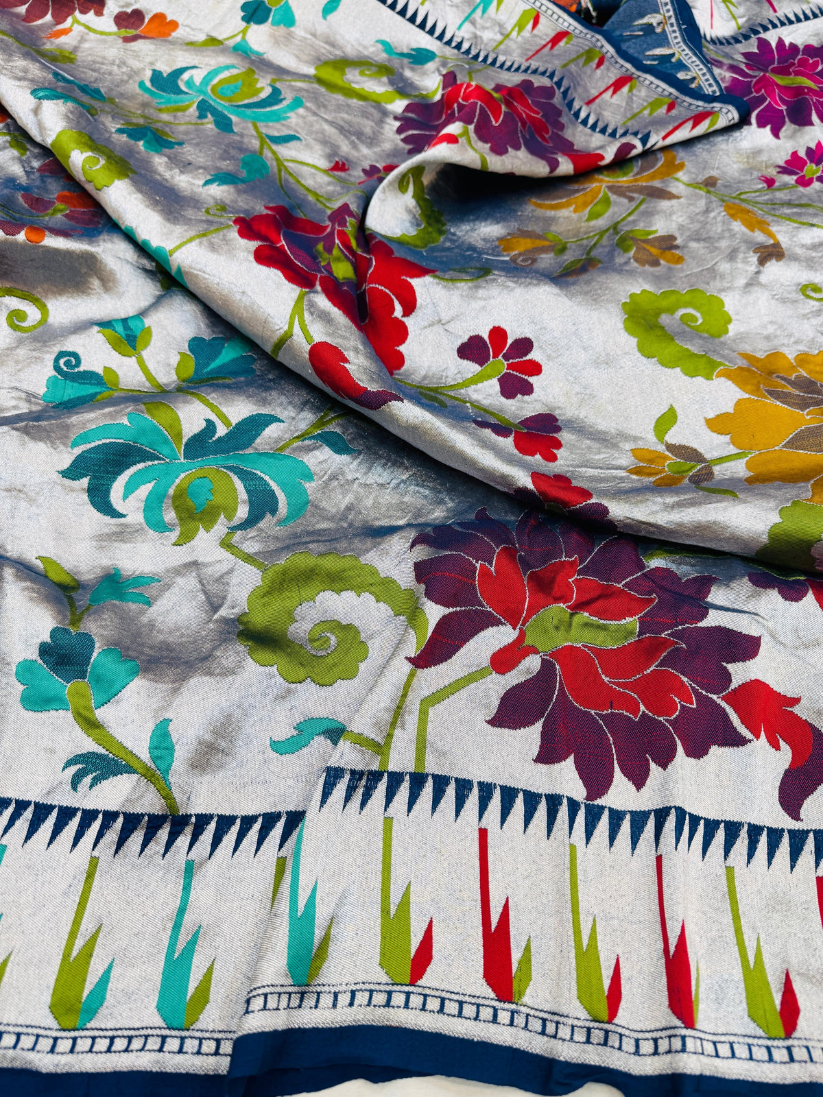 Tasar Georgette All-Over Mina Jaal Saree