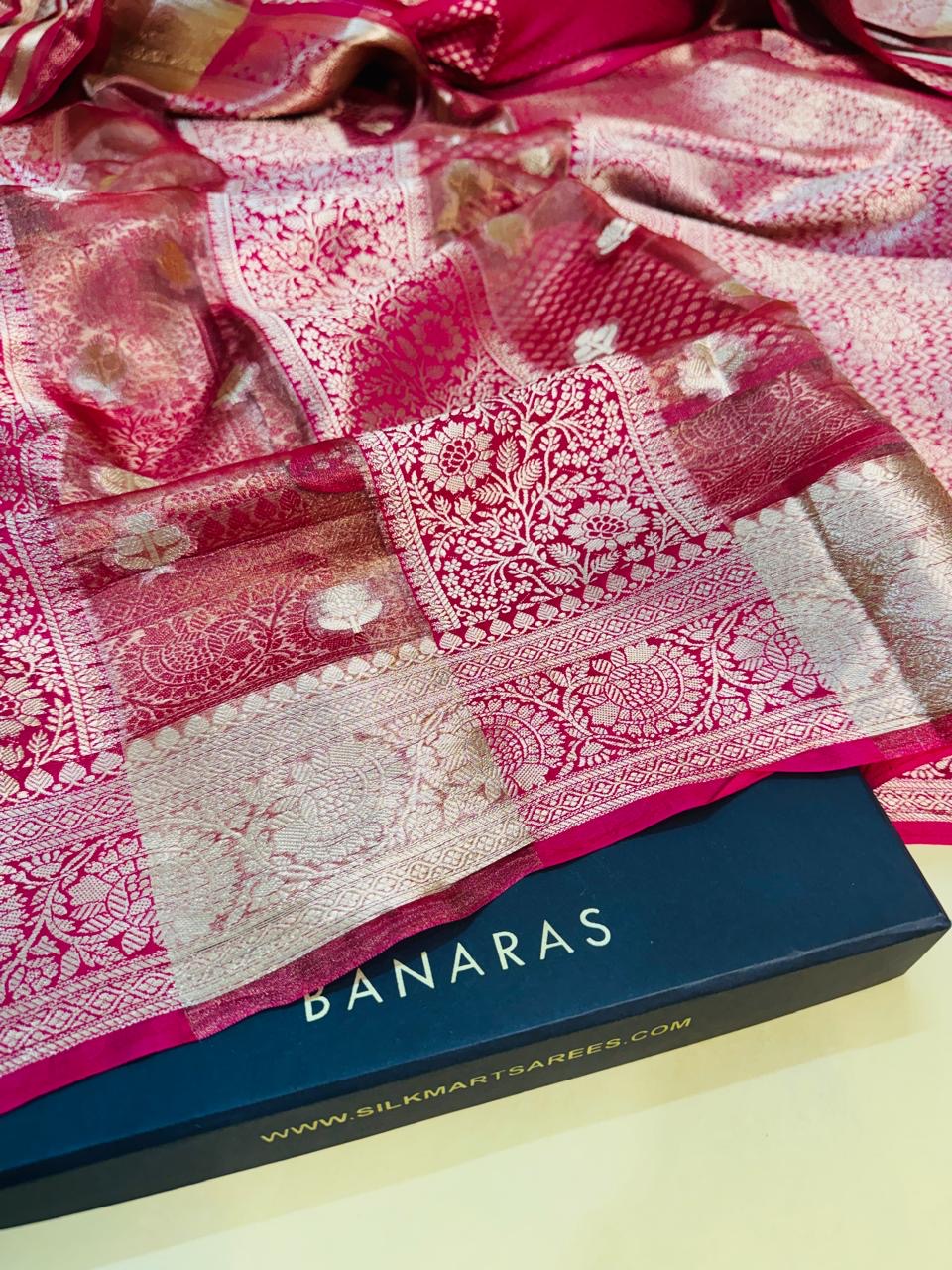 Pure Banarasi Chiniya Tissue Brocade Saree