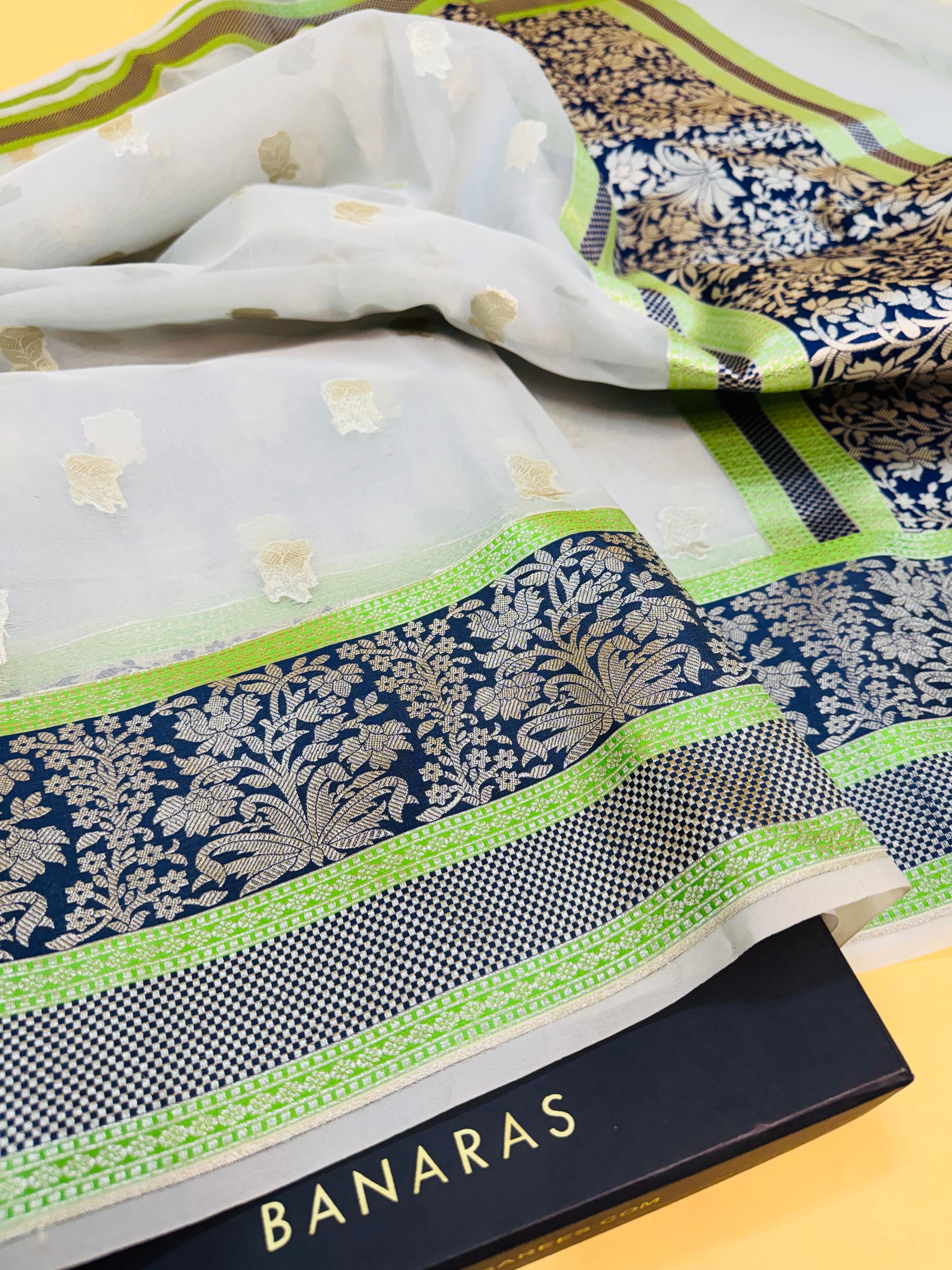 Art Silk Kora Kadhiyal Border Saree