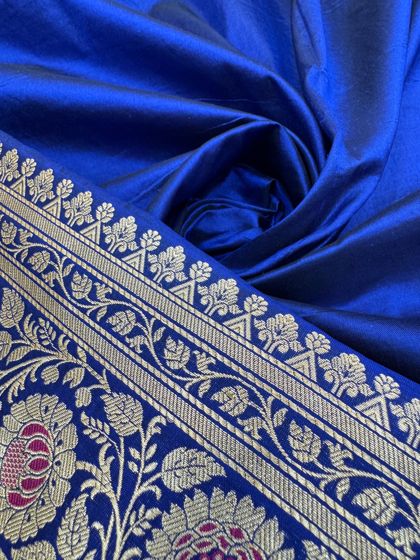 Pure Banarasi Katan Silk Alfi Meena Jaal Saree