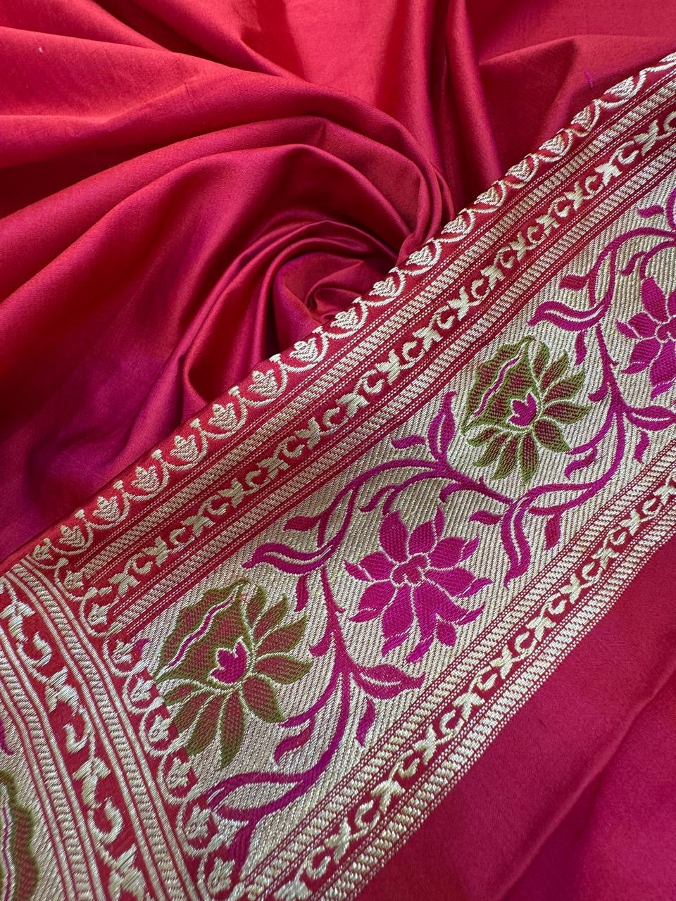 Pure Banarasi Satin Silk Dollar Buti Paithni Saree