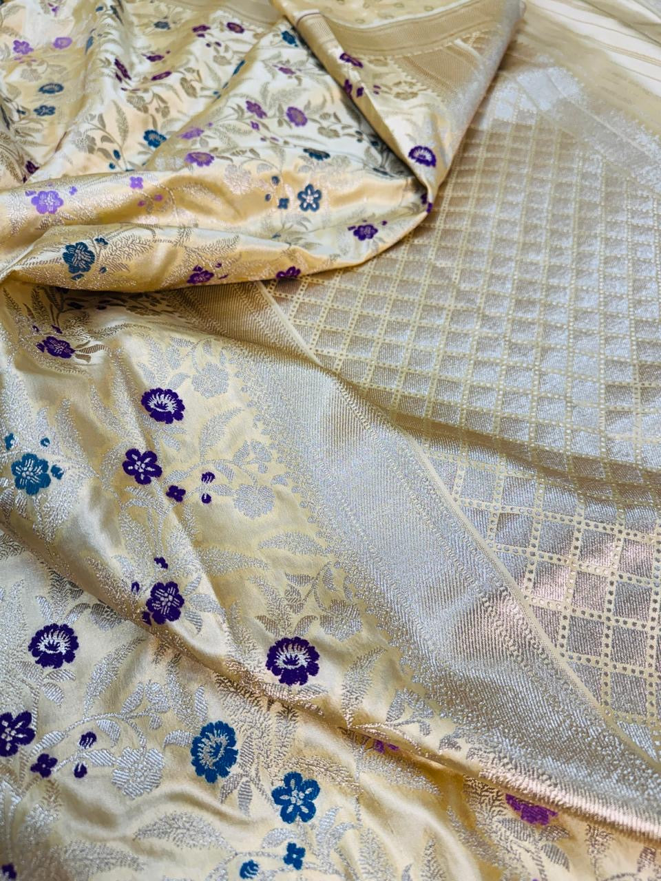 Art Silk Mashru Mina Jaal Saree