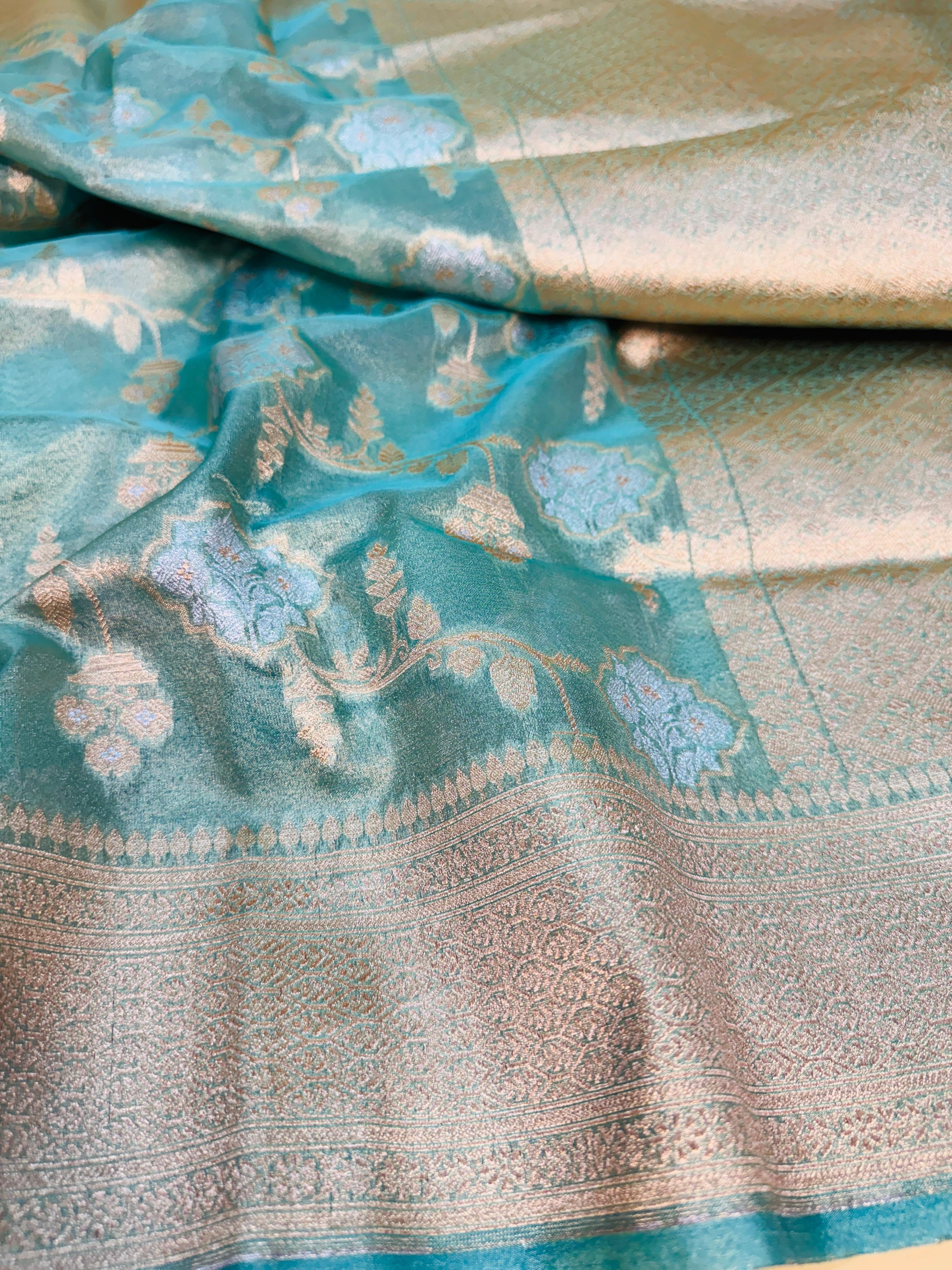 Art Silk Tissue Jaal Saree