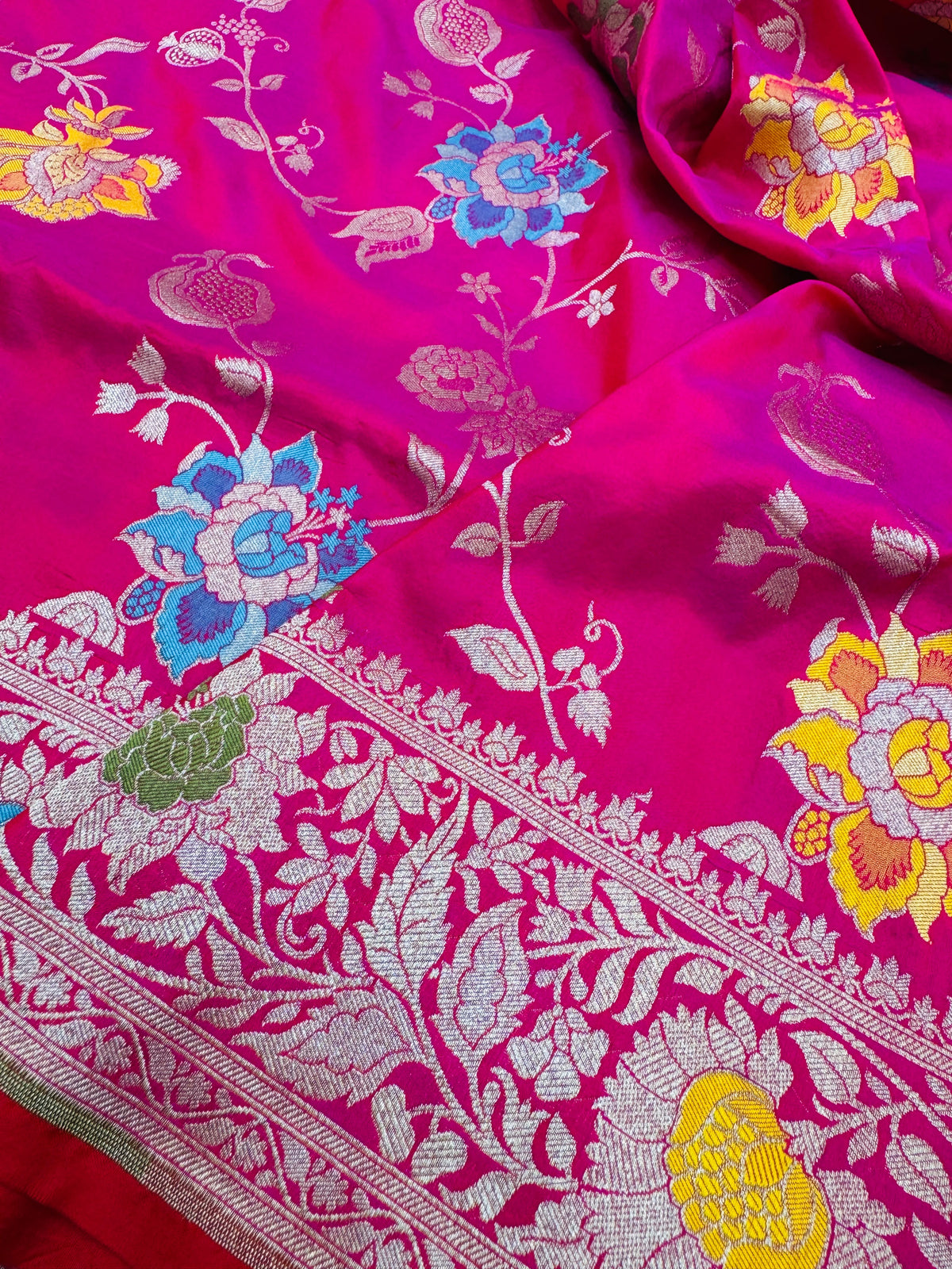 Cutwork Katan Mina Jaal Saree