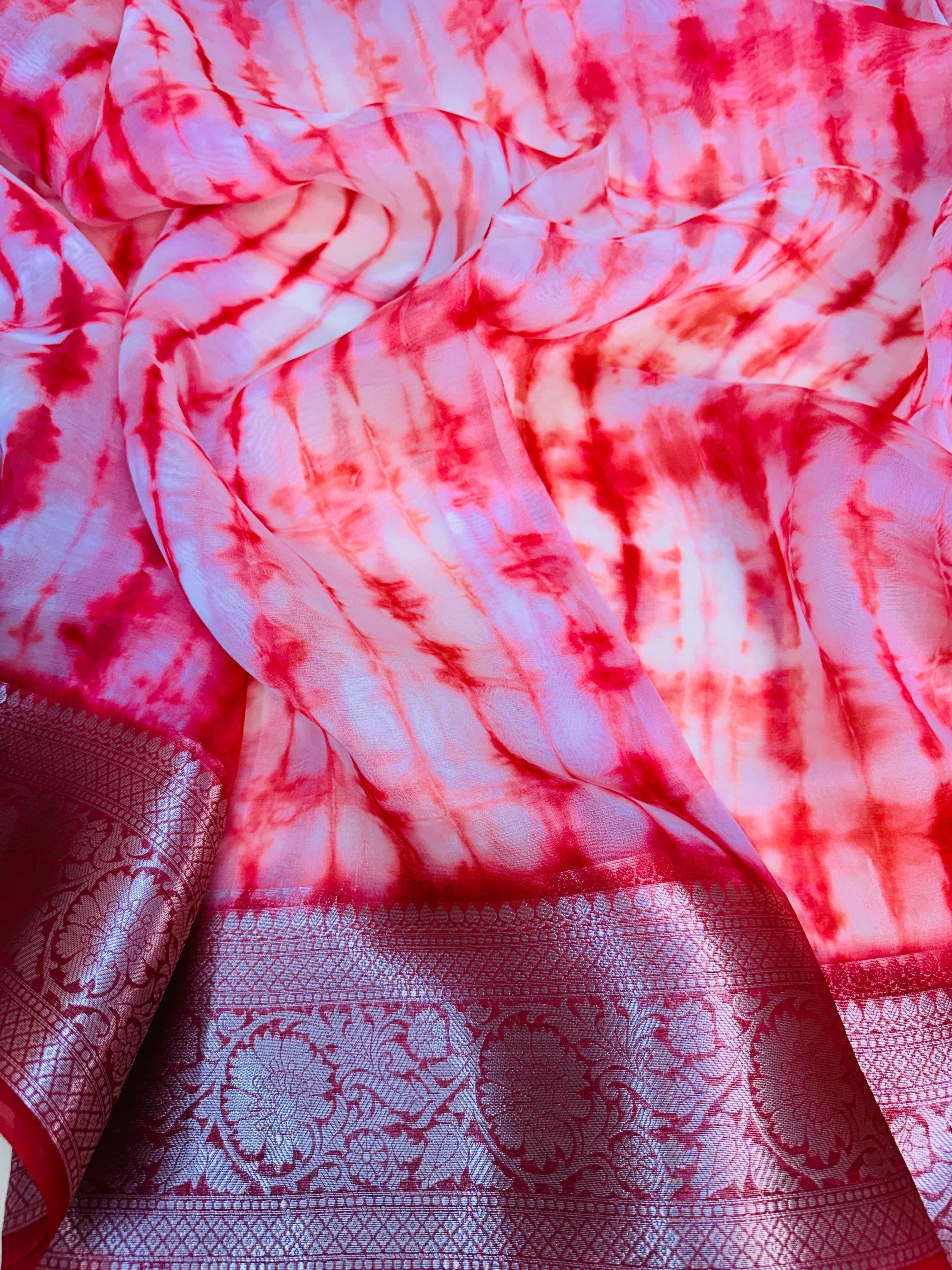 Kora Silk Designer Print Saree