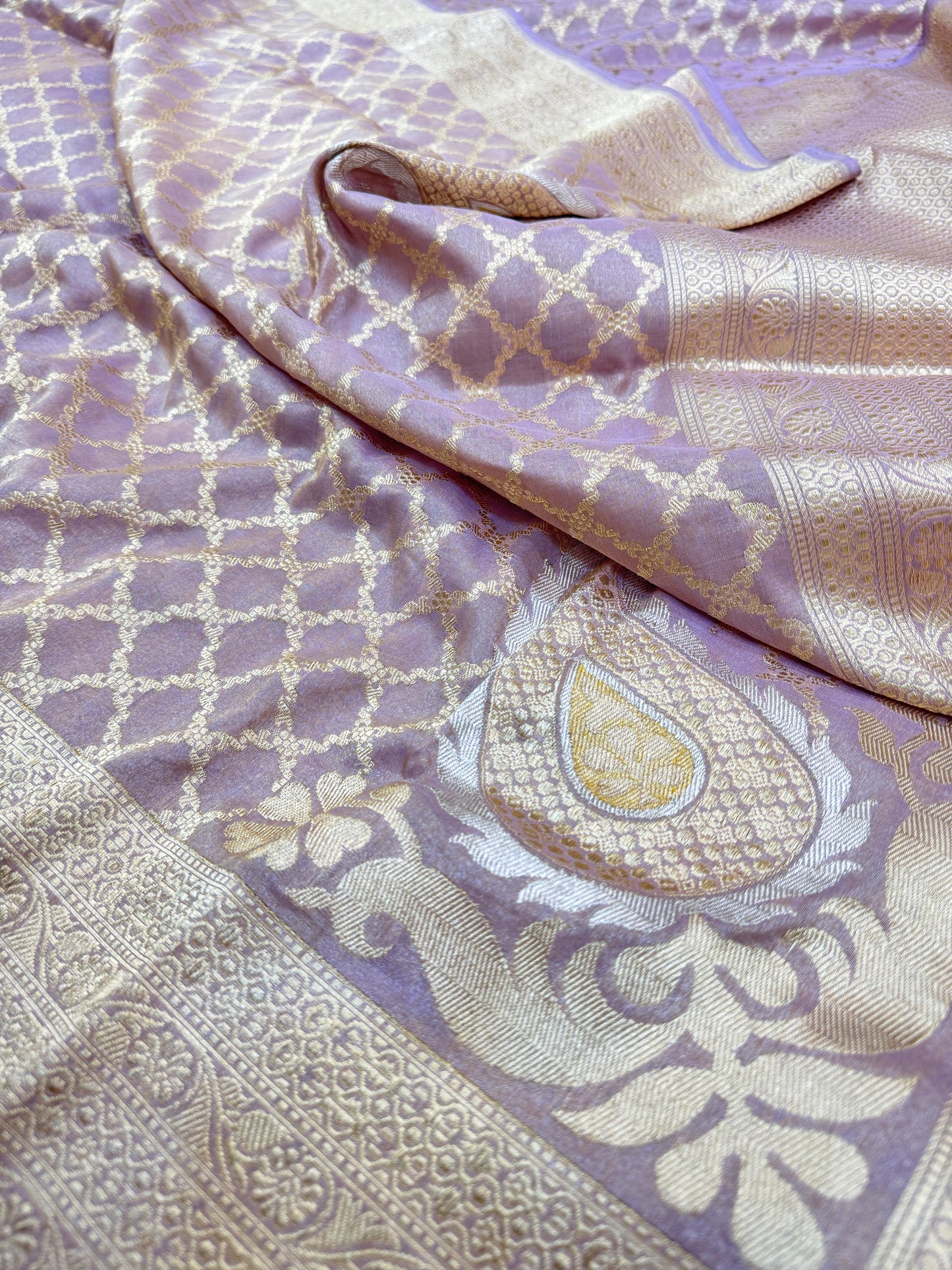 Pure Banarasi Katan Tissue Silk Tasted Zari Saree