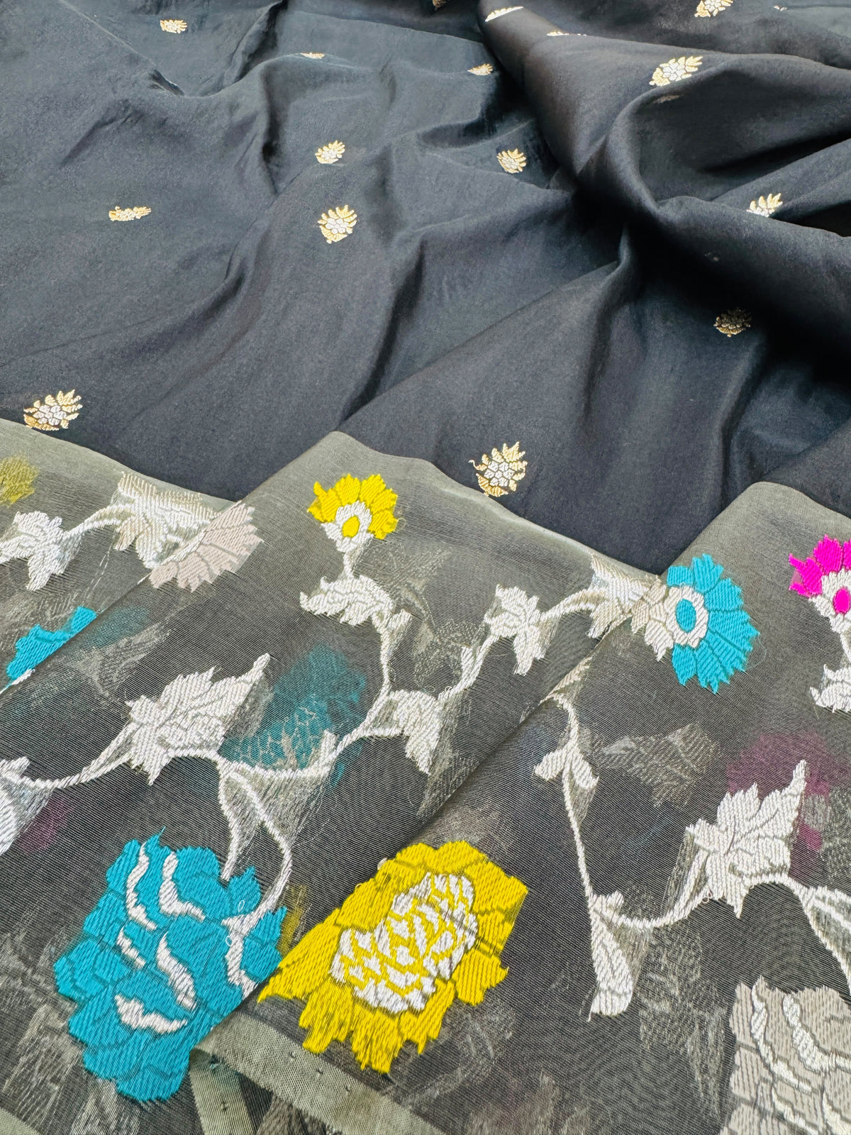 Kora Katan Silk Mina Jaal Saree